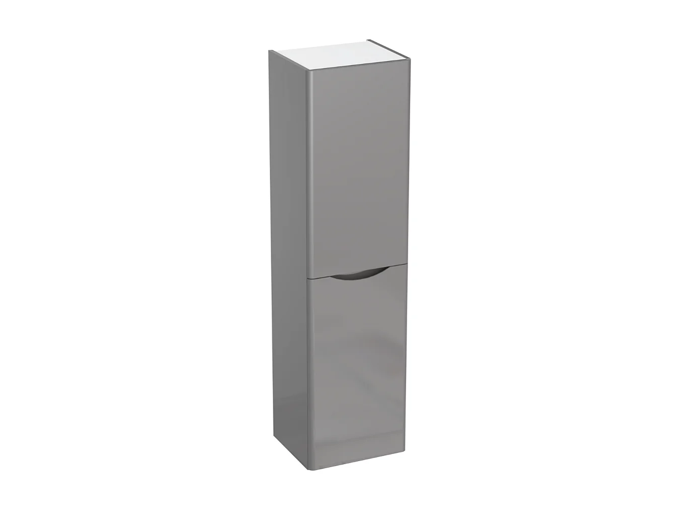 Hangende badkamerkast 40 cm - grijs hoogglans - 2-deurs - AUSTIN