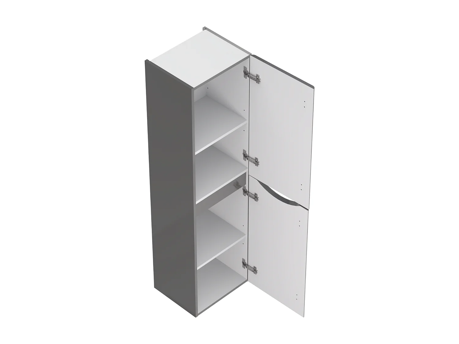 Hangende badkamerkast 40 cm - grijs hoogglans - 2-deurs - AUSTIN