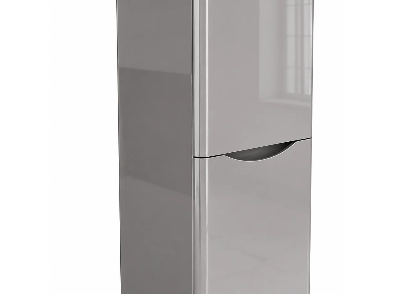 Armoire de salle de bain suspendue 40 cm - gris brillant - 2 portes - AUSTIN