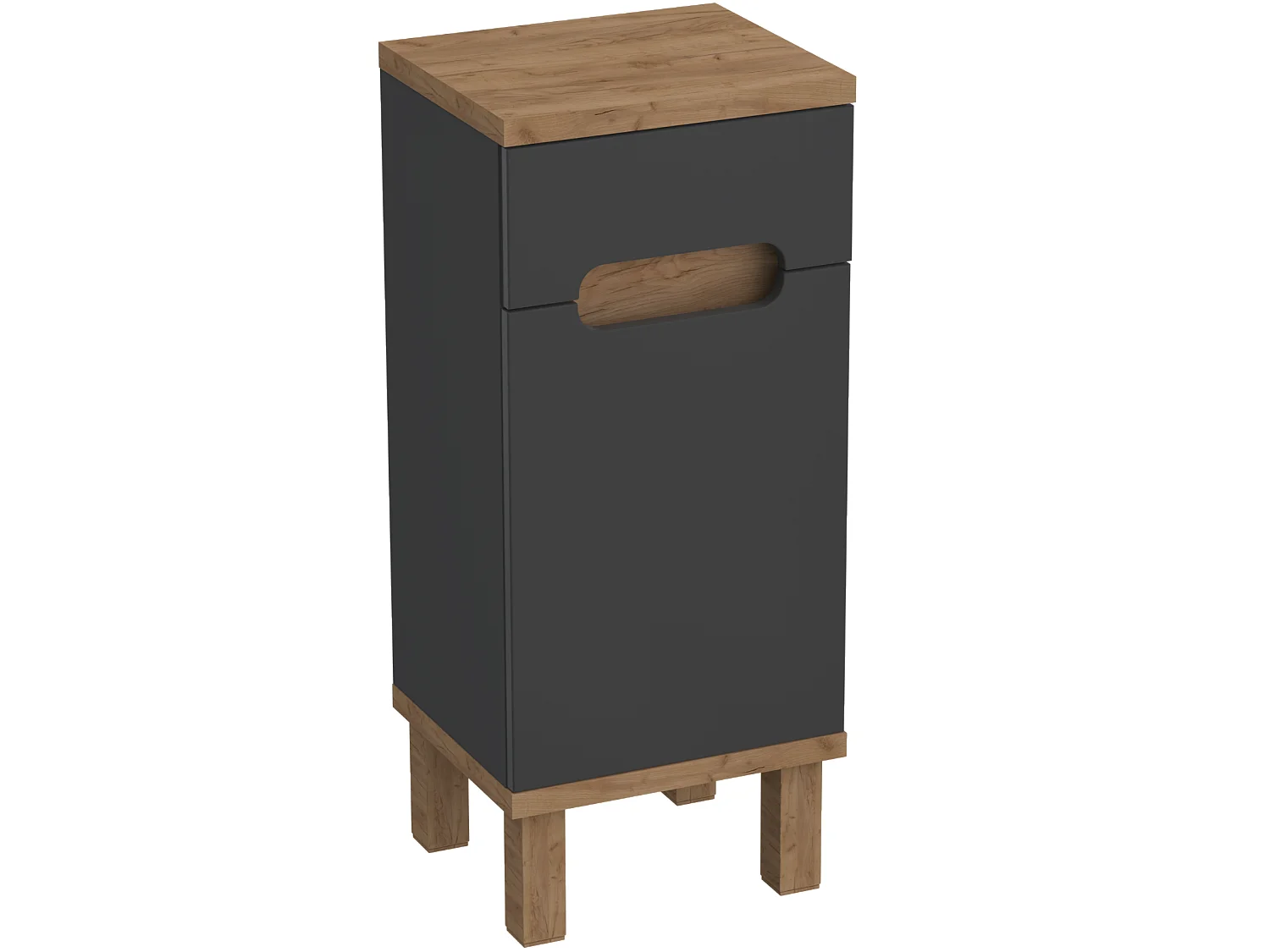 Badkamer meubelset - antraciet + eiken craft OVO