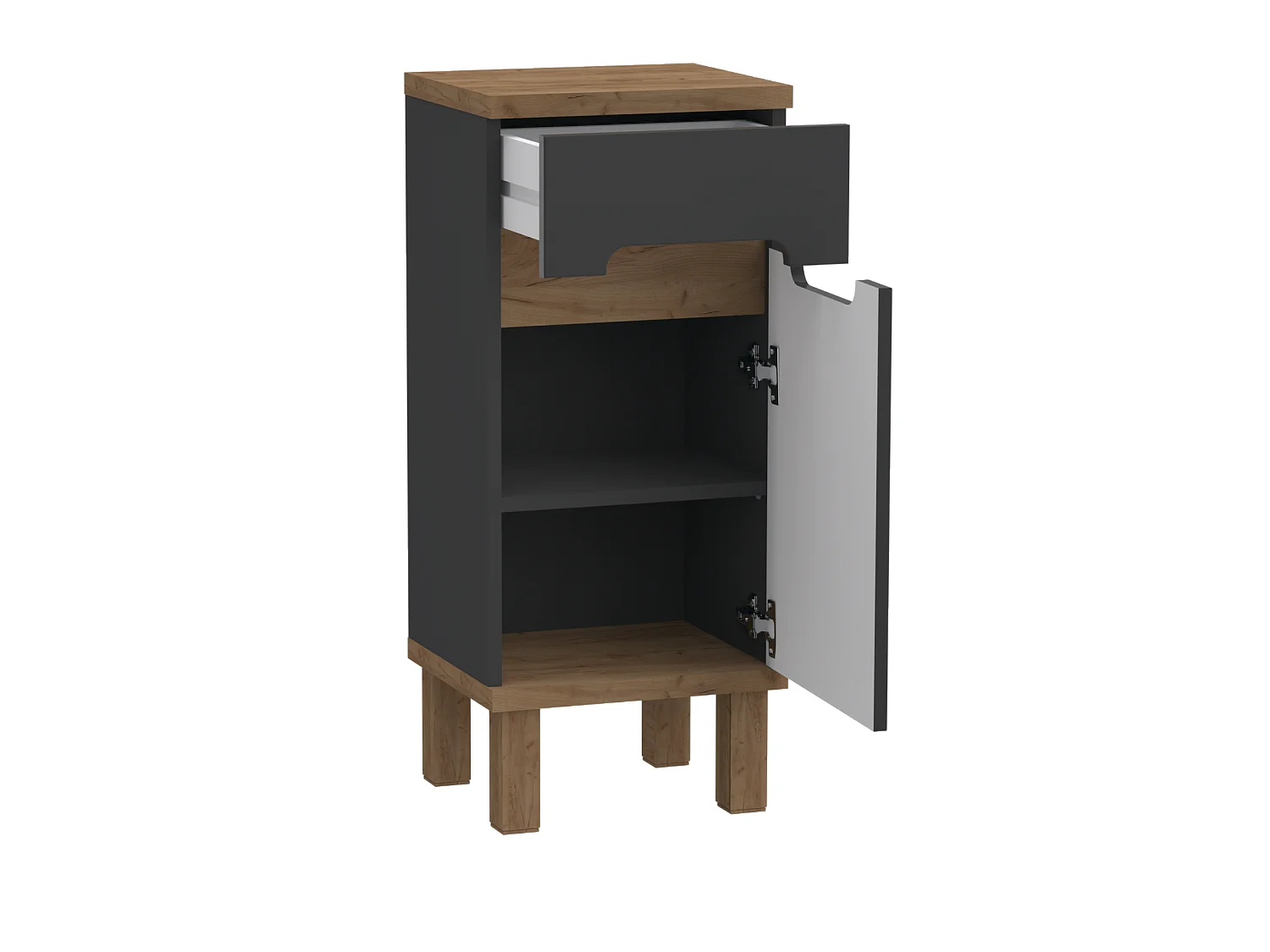 Badkamer meubelset - antraciet + eiken craft OVO