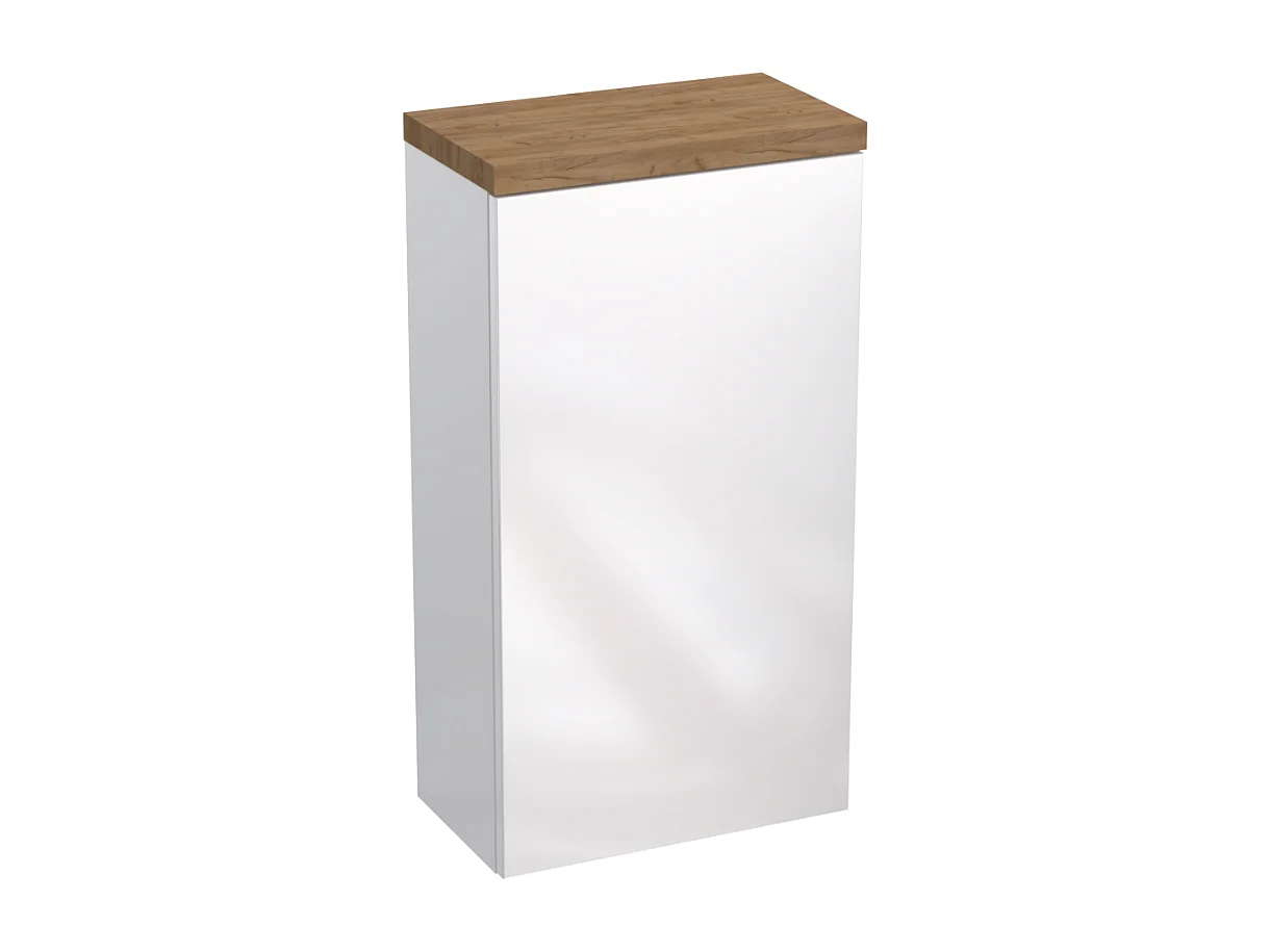 Ensemble de meubles de salle de bain - blanc brillant + chêne craft OVO