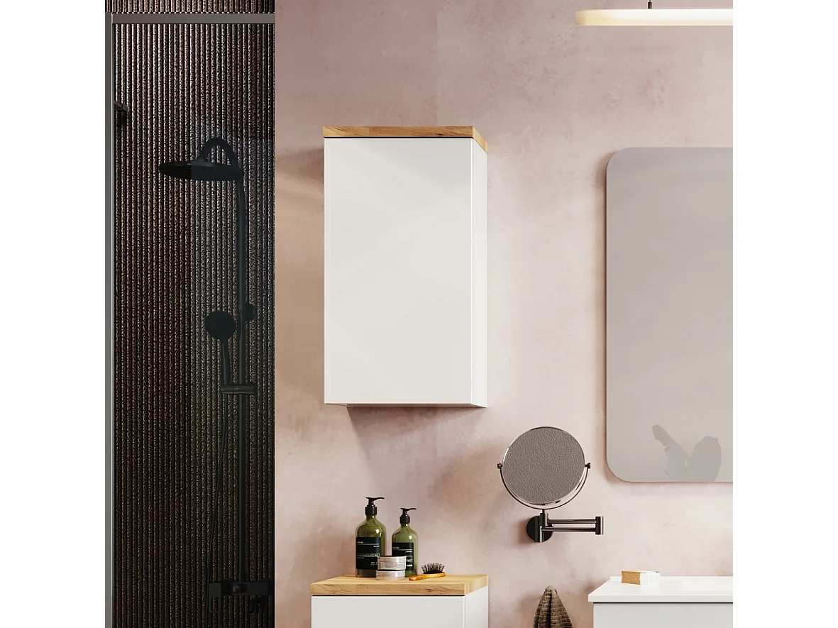 Hangende badkamerkast - 35 cm - wit hoogglans - OVO
