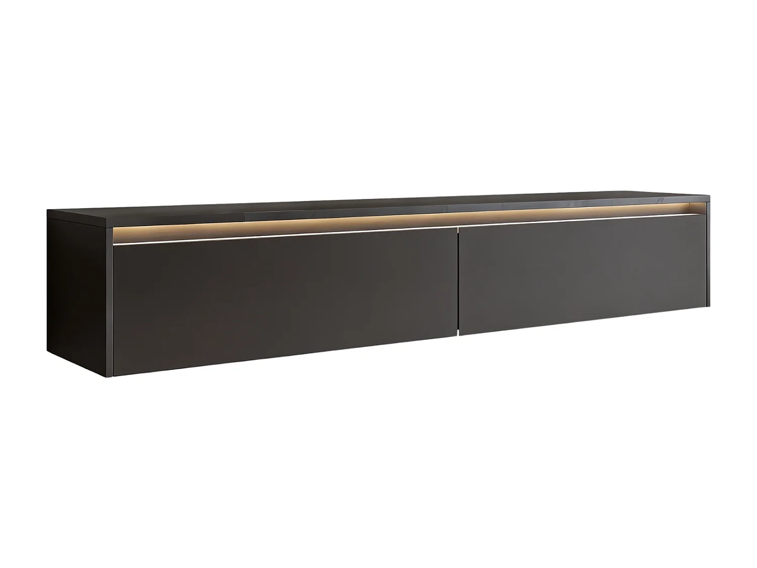 Modernes tv-lowboard - 170 cm - schwarz matt - led-beleuchtung - LUMI