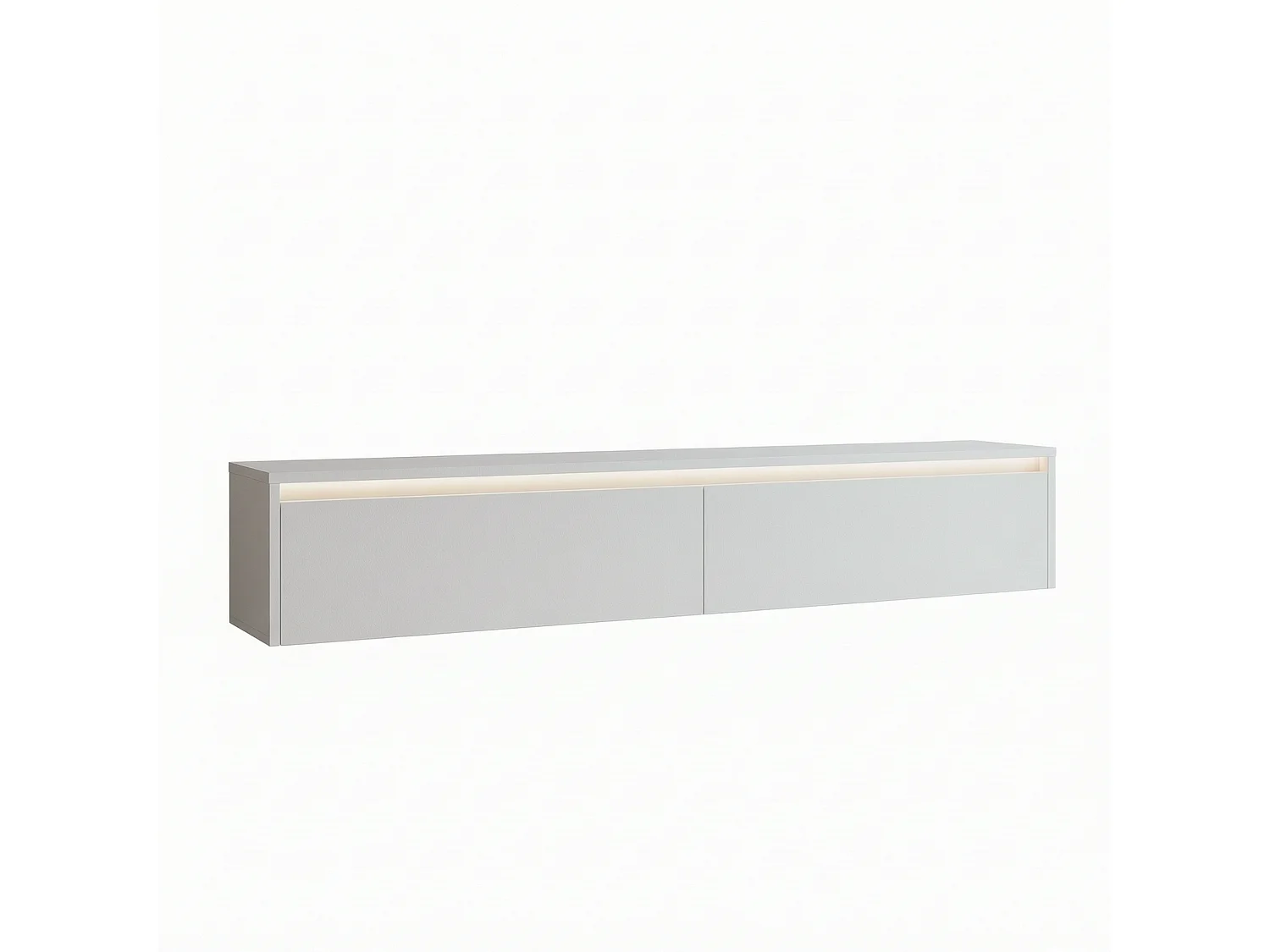 Modernes TV-Lowboard -170 cm - Weiß Matt - LED-Beleuchtung - LUMI