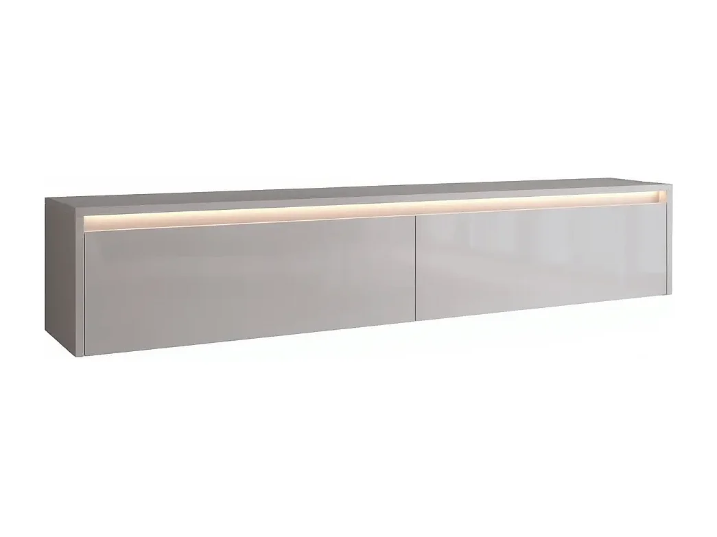 Modernes tv-lowboard - 170 cm - kaschmir hochglanz - led-beleuchtung - LUMI