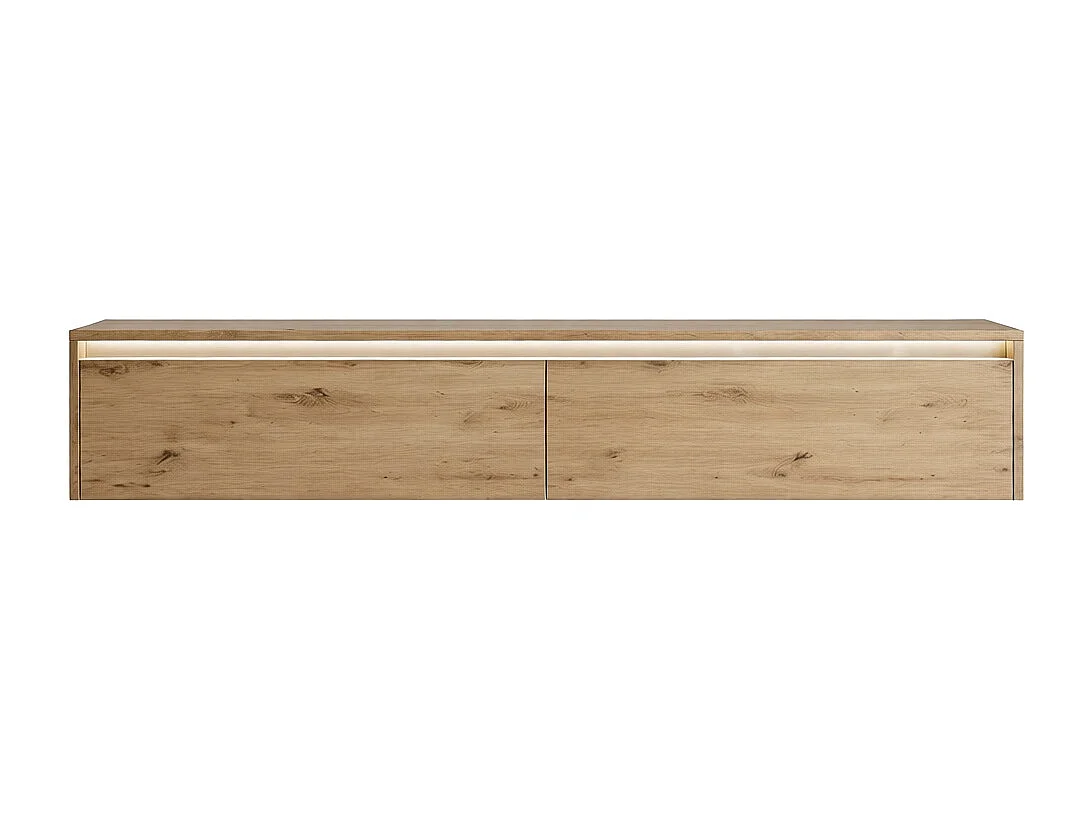 Modernes tv-lowboard - 170 cm - eiche artisan - led-beleuchtung - LUMI