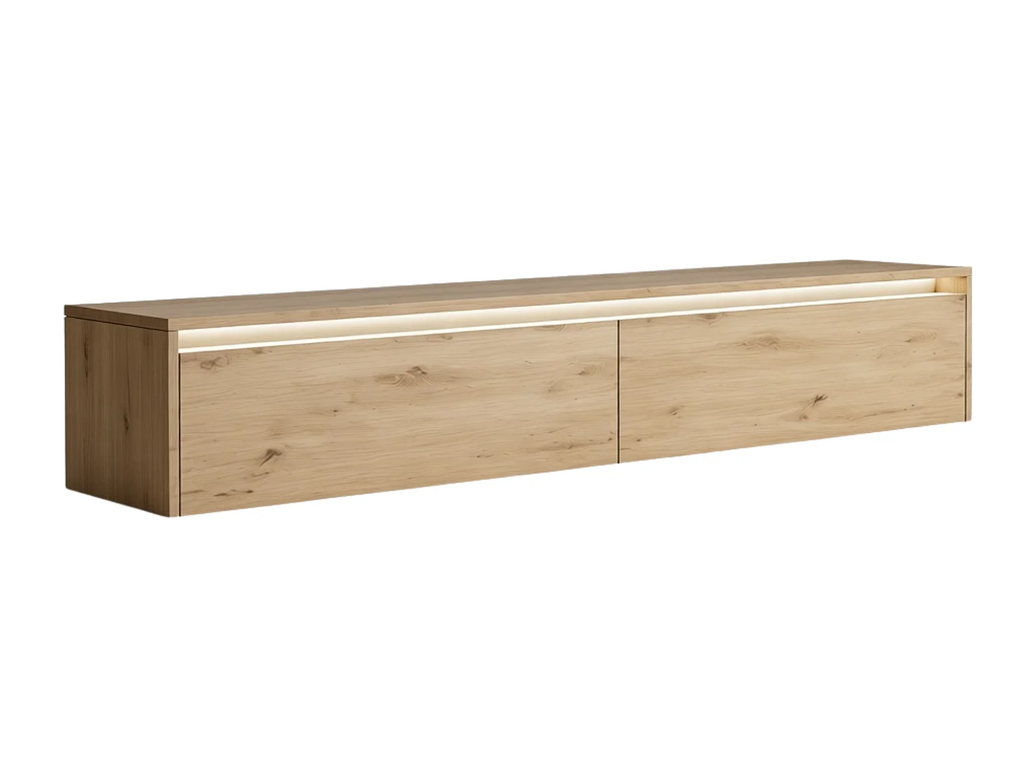 Modernes tv-lowboard - 170 cm - eiche artisan - led-beleuchtung - LUMI