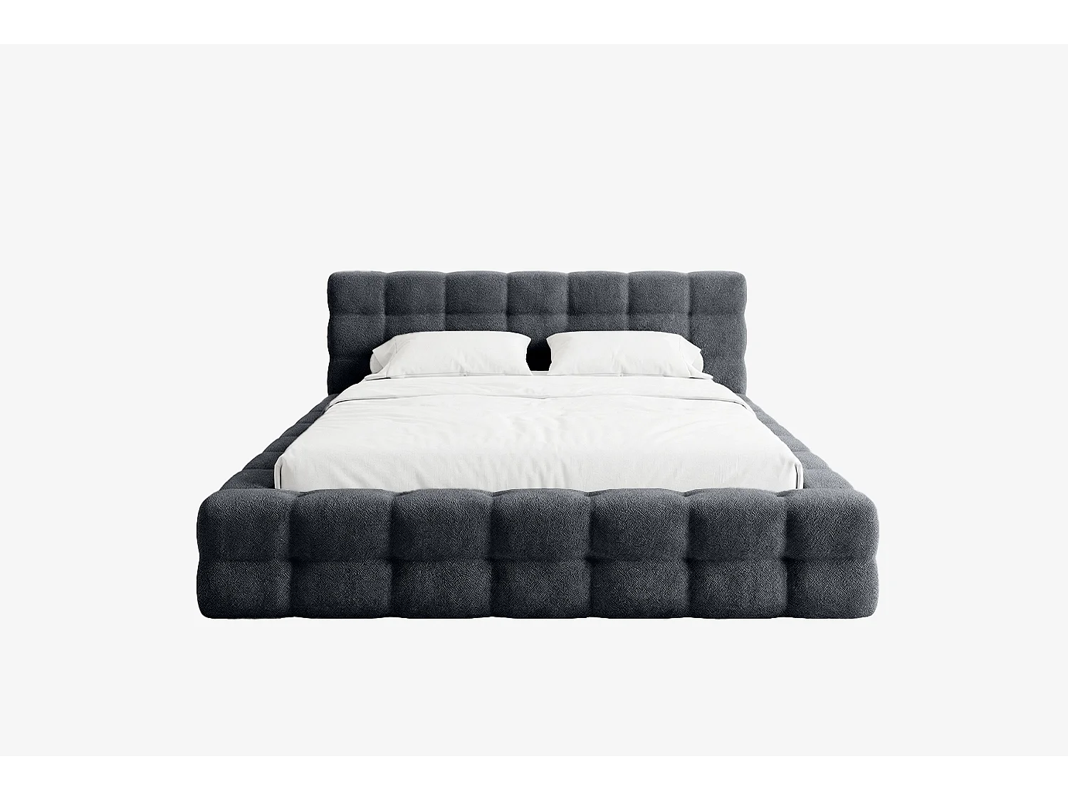 MNUUO Gestoffeerd bed KAIO met opbergbox, blauw, 160 x 200 cm, opklapbare lattenbodem