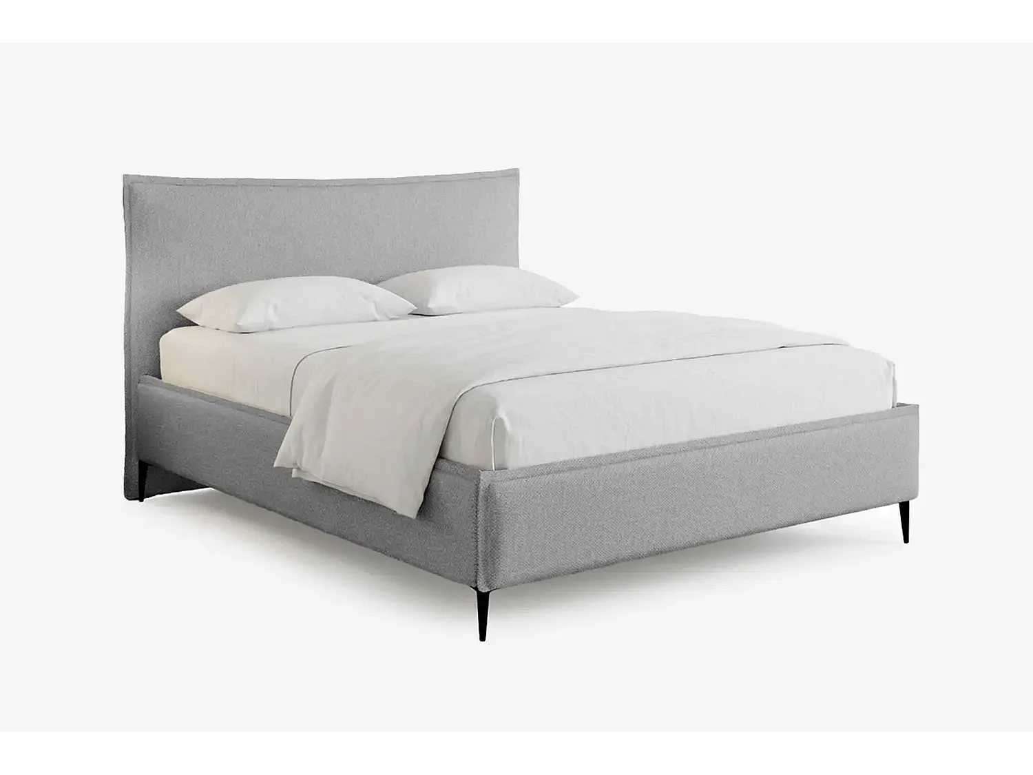 Lit capitonné MNUUO CELLEO avec coffre de rangement, gris, 160 x 200 cm, sommier à lattes en bois relevable.