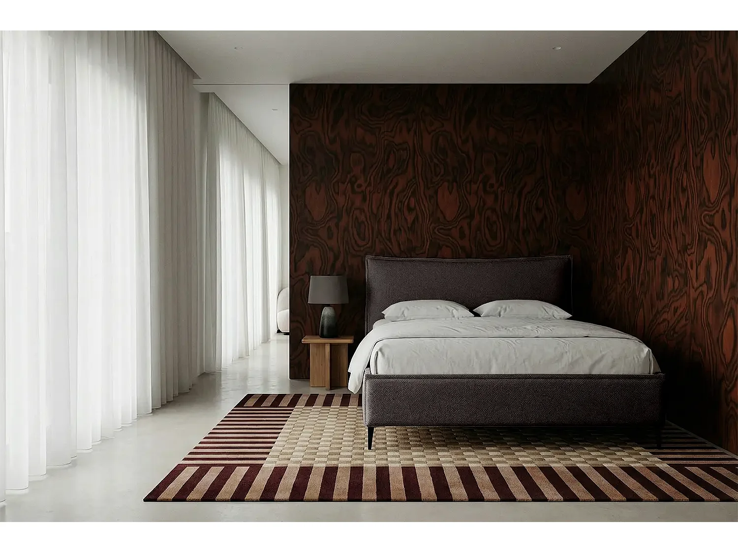 Lit capitonné MNUUO CELLEO avec coffre de rangement, bleu foncé, 200 x 200 cm, sommier à lattes en bois relevable