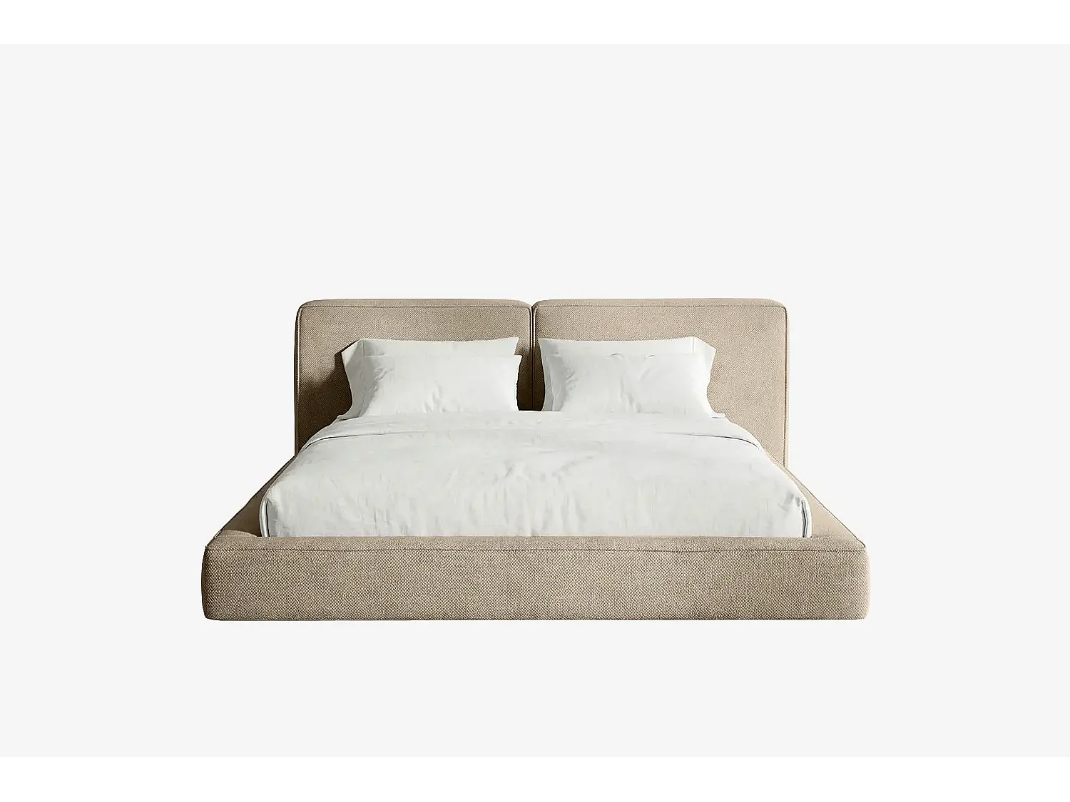 MNUUO lit rembourré NEENO BASE taupe 200 x 200 cm