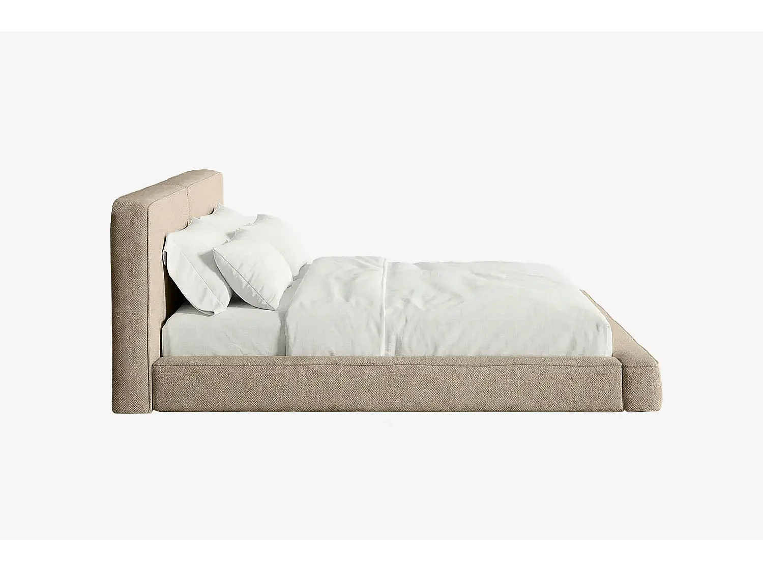 MNUUO lit rembourré NEENO BASE taupe 200 x 200 cm