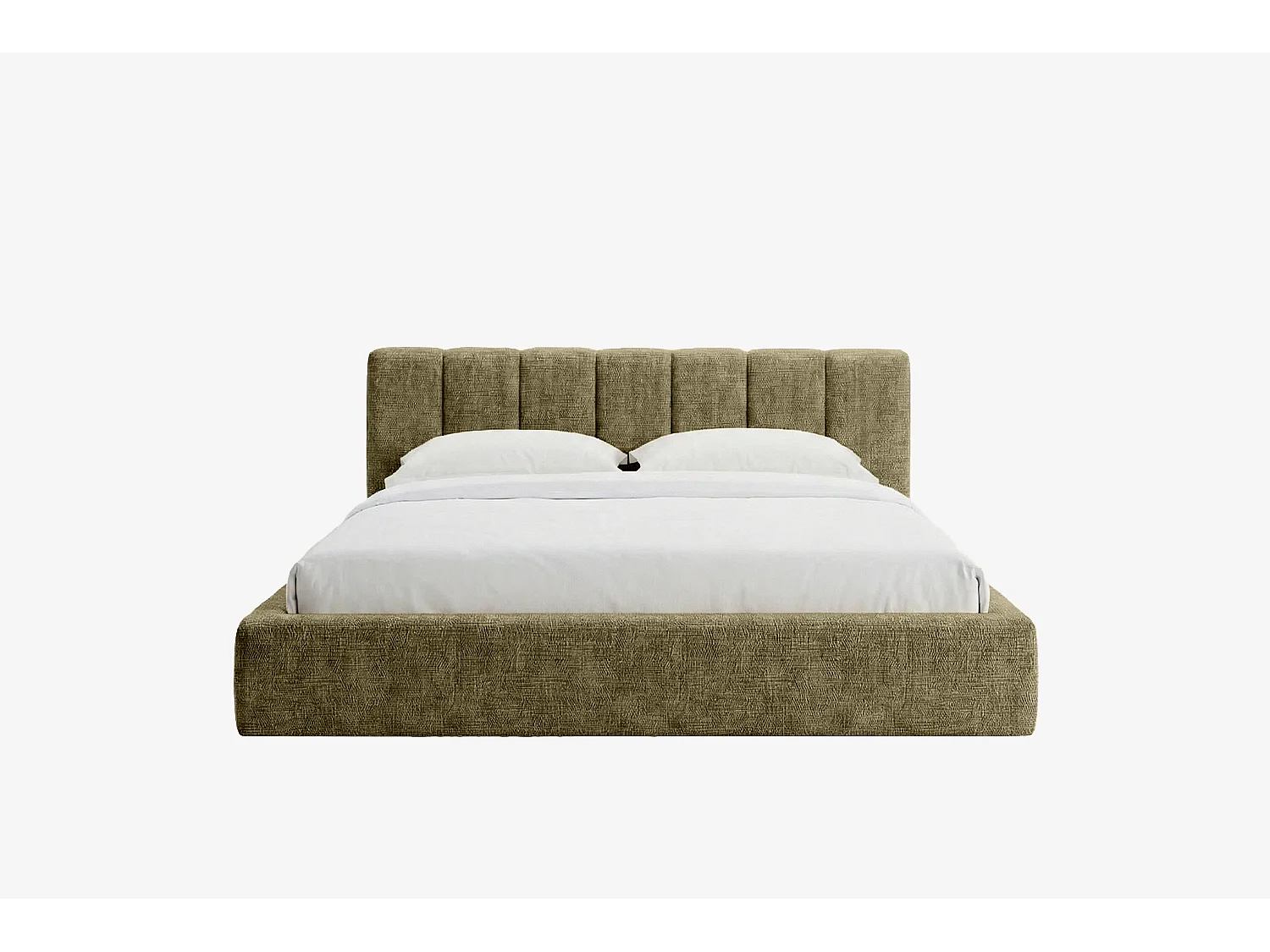 MNUUO gestoffeerd bed RENZY met opbergbox, limoengroen, 180 x 200 cm, opklapbare lattenbodem
