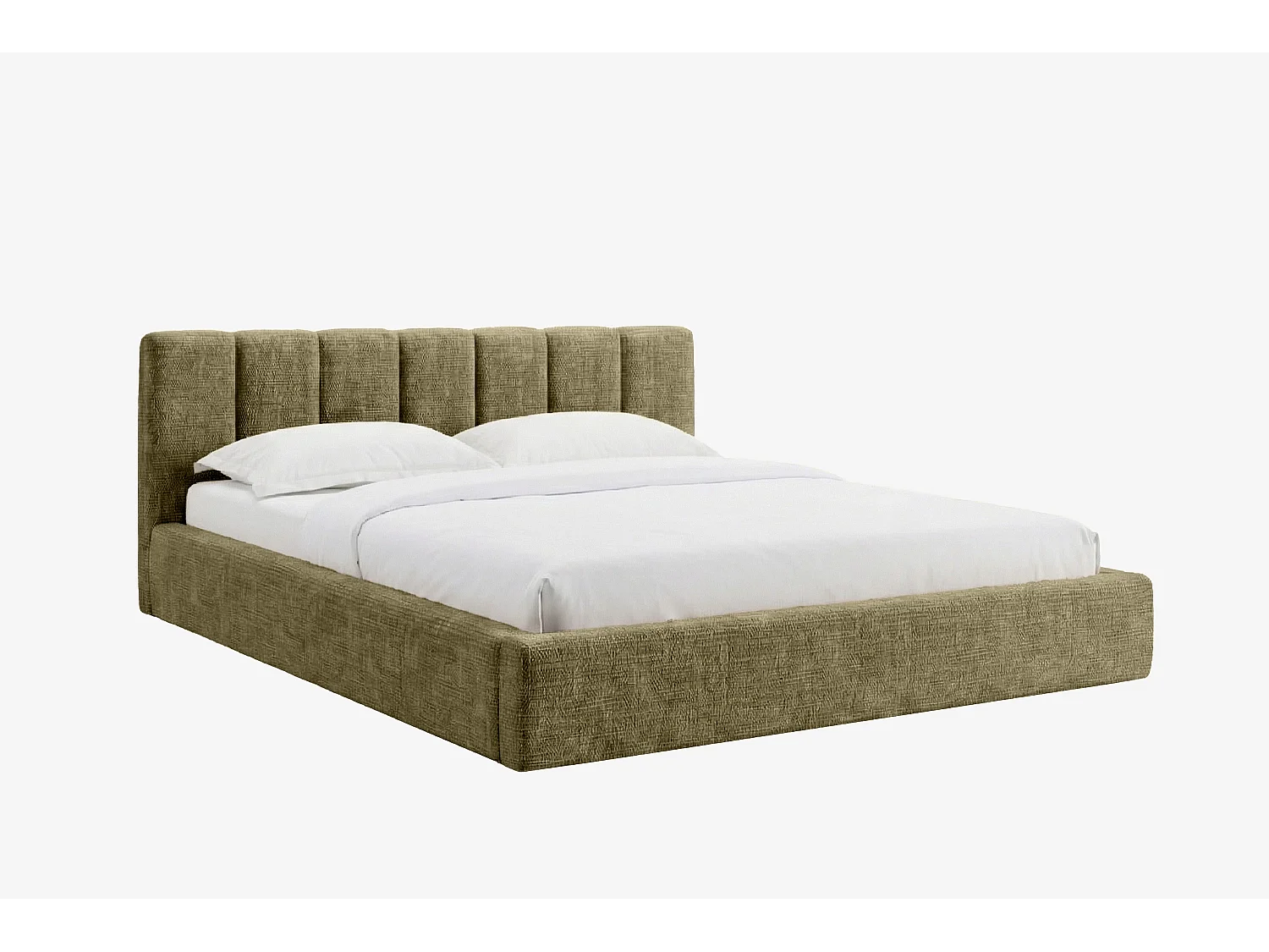 MNUUO gestoffeerd bed RENZY met opbergbox, limoengroen, 180 x 200 cm, opklapbare lattenbodem