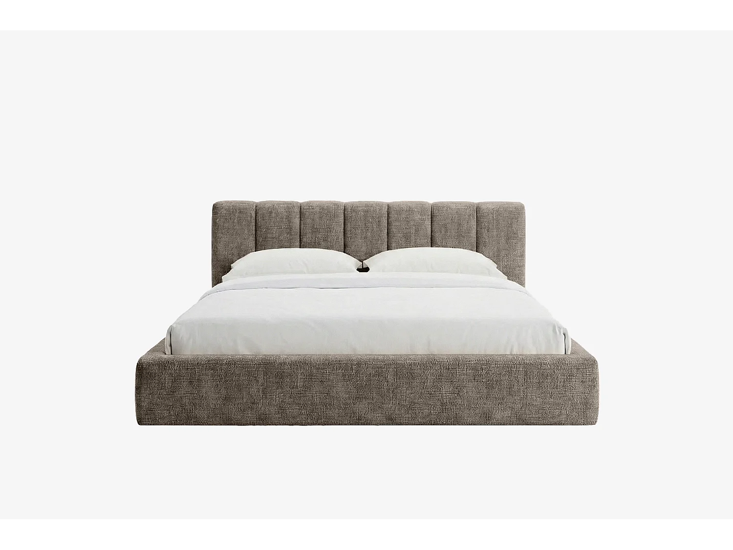 MNUUO Gestoffeerd bed RENZY met opbergbox, grijs, 180 x 200 cm, opklapbare lattenbodem