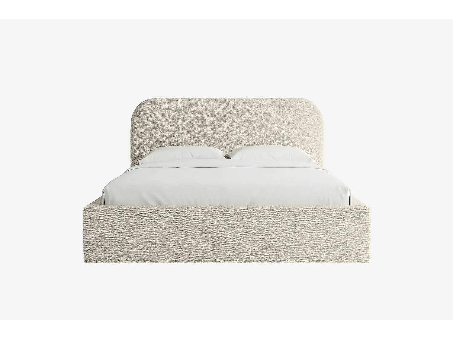 Lit capitonné MNUUO HOREO avec coffre de rangement, beige, 160 x 200 cm, sommier à lattes en bois relevable