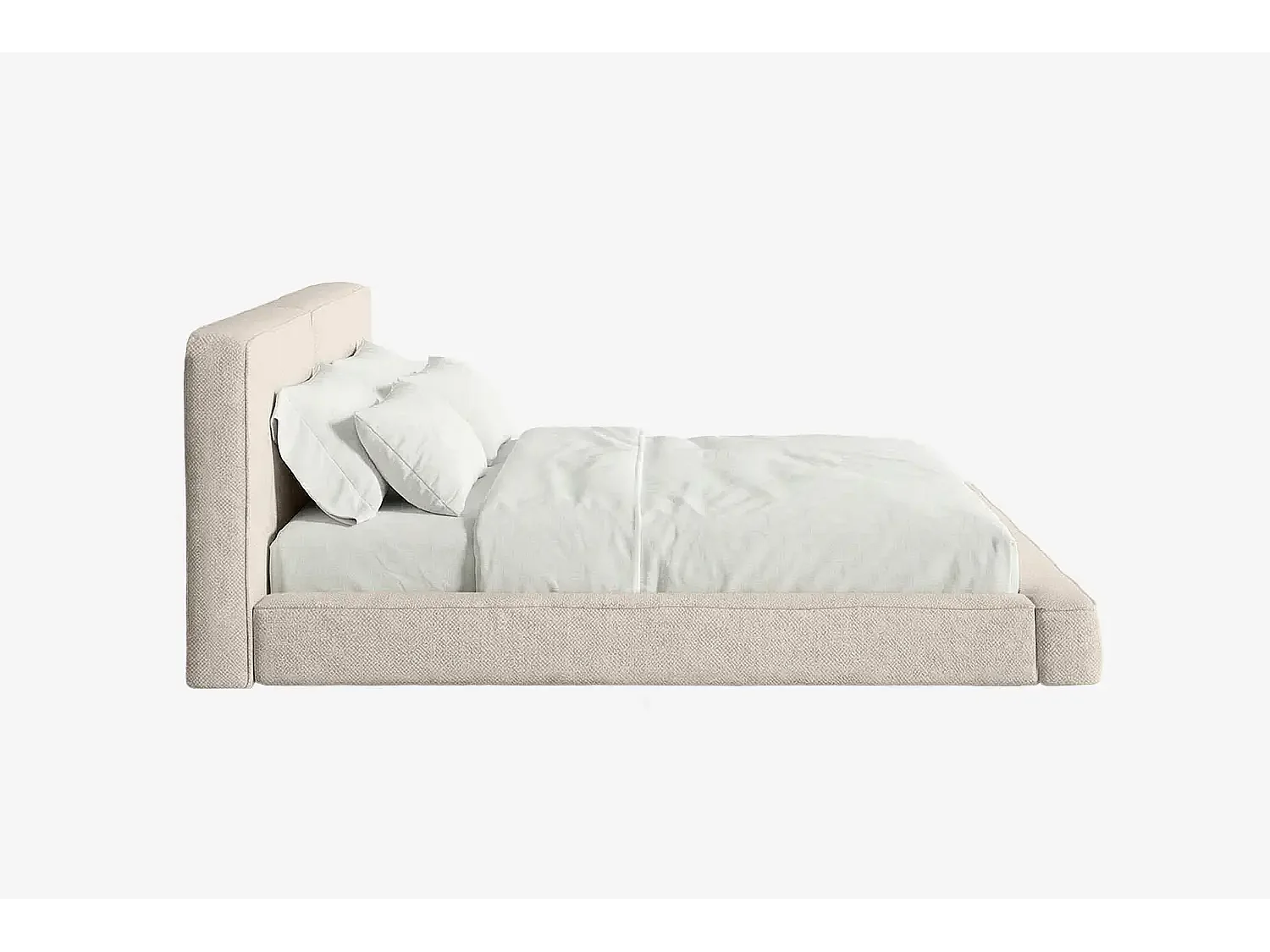 MNUUO lit capitonné NEENO BASE beige 120 x 200 cm
