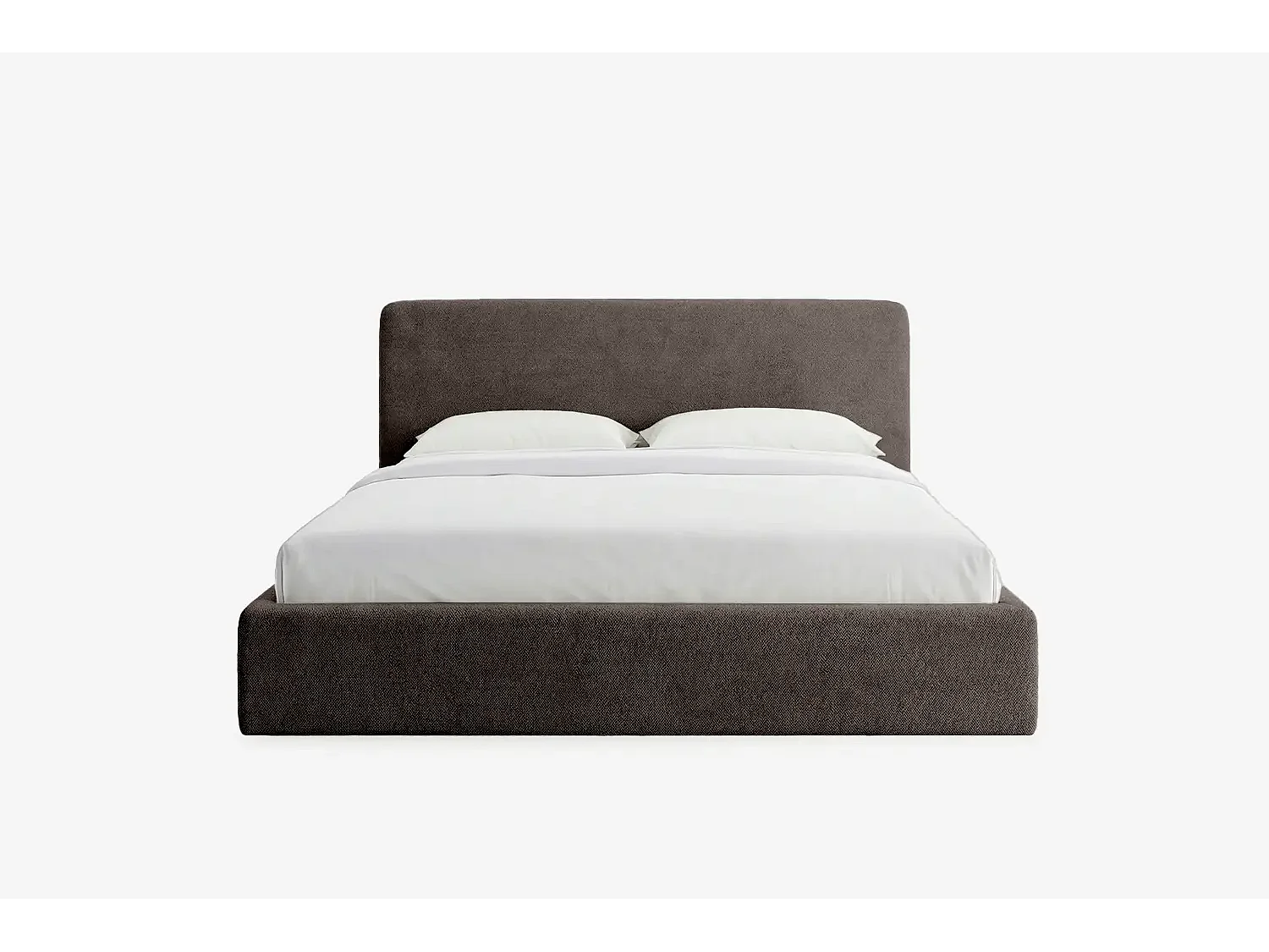 Lit capitonné MNUUO ROOZA avec coffre de rangement, marron, 160 x 200 cm, sommier à lattes en bois relevable