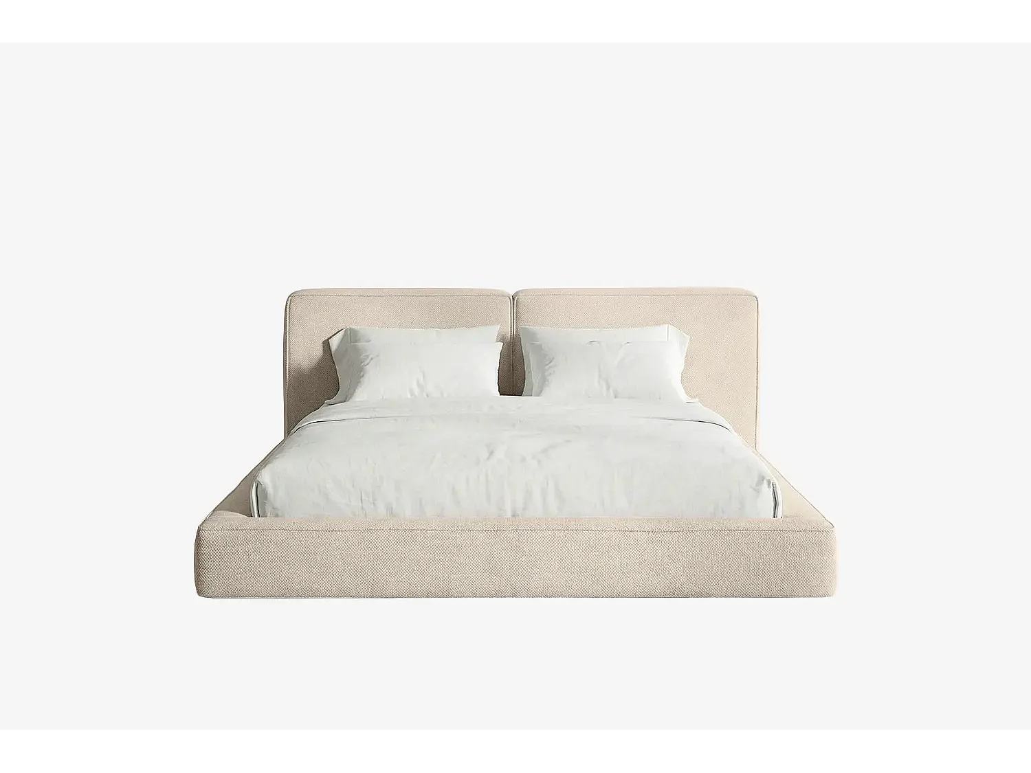 MNUUO lit capitonné NEENO BASE beige 200 x 200 cm