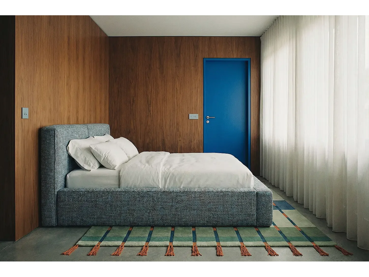 Lit capitonné MNUUO NEENO avec coffre de rangement, couleur pétrole, 140 x 200 cm, sommier à lattes en bois relevable
