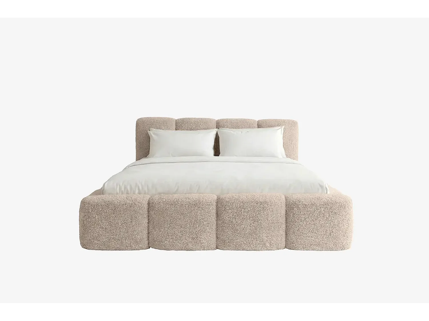 MNUUO Polsterbett MIOA LITE mit Bettkasten Beige 180 x 200 cm Hebbarer Holz-Lattenrost