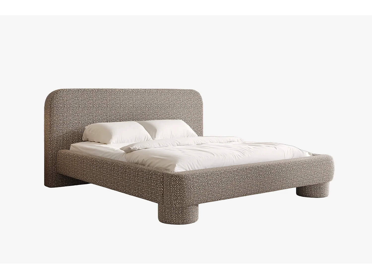 Lit capitonné MNUUO COLEA avec coffre de rangement, beige, 160 x 200 cm, sommier à lattes en bois relevable