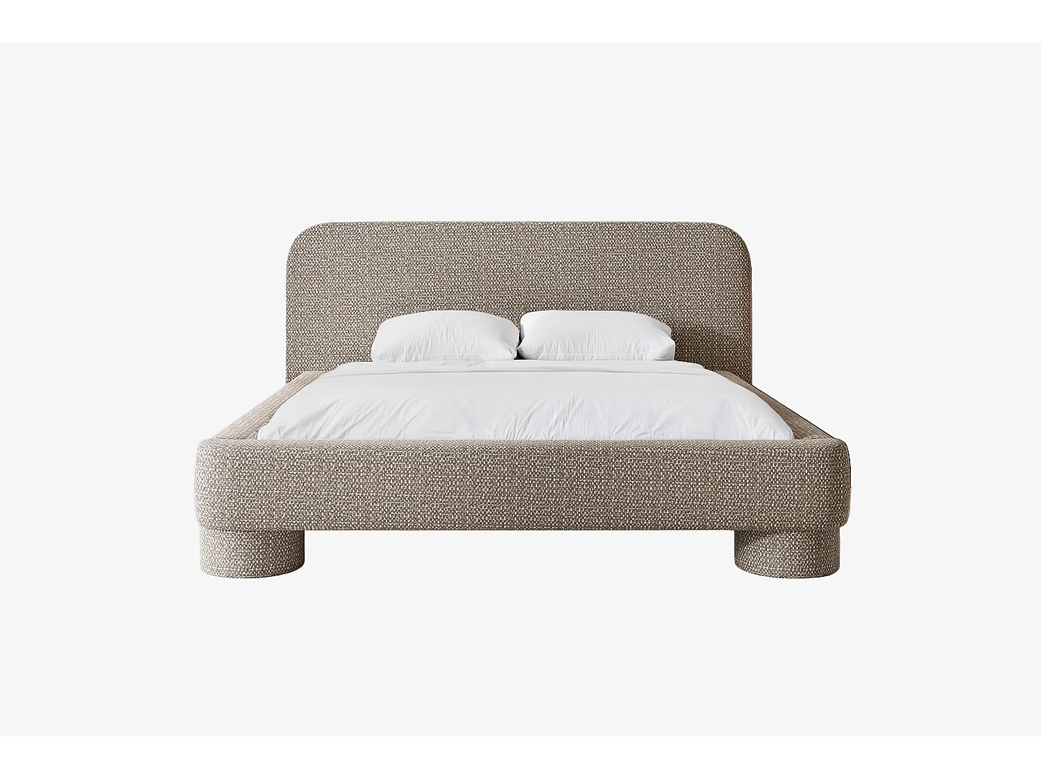 Lit capitonné MNUUO COLEA avec coffre de rangement, beige, 140 x 200 cm, sommier à lattes en bois relevable