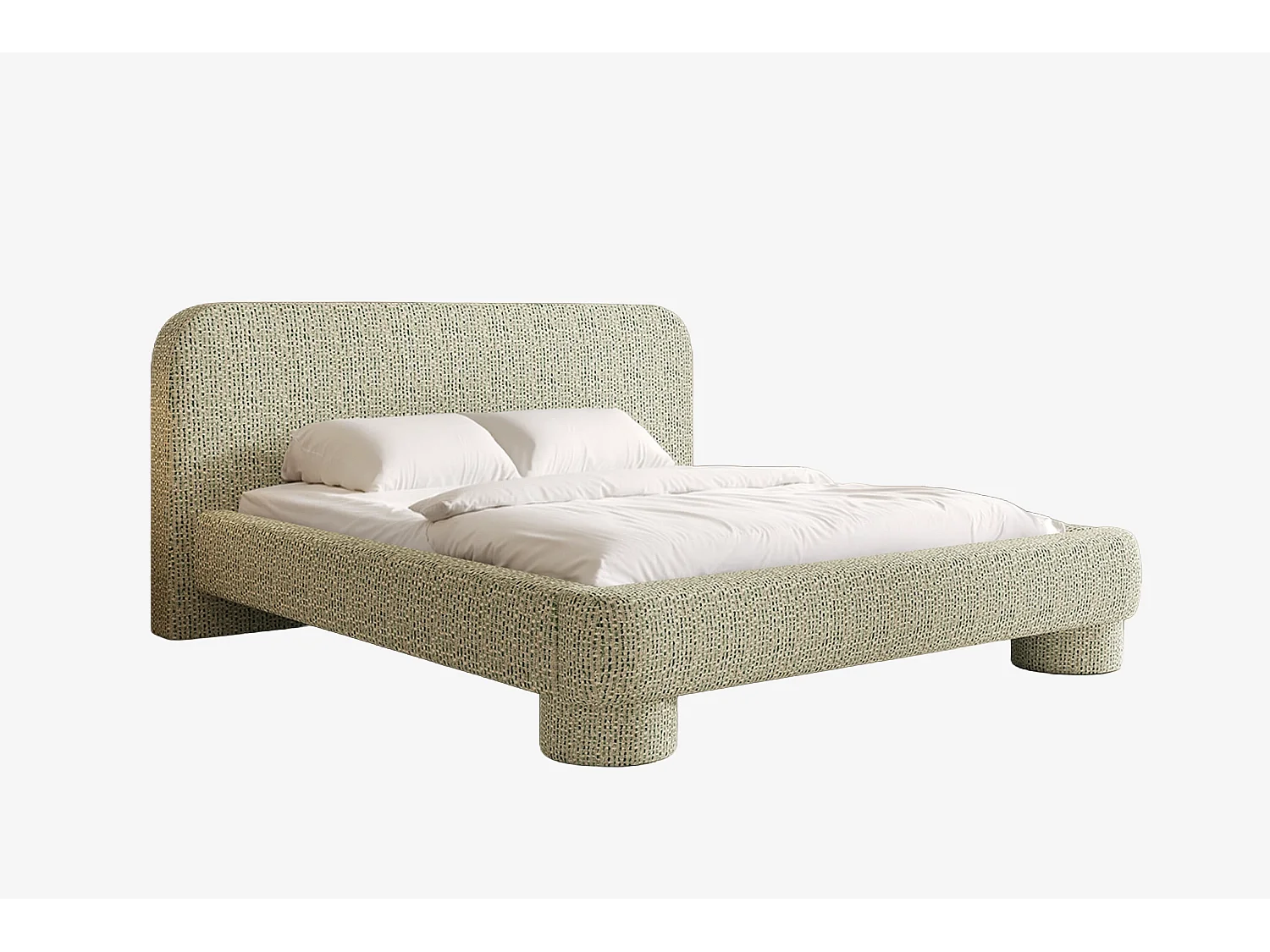 Lit capitonné MNUUO COLEA avec coffre de rangement, vert, 140 x 200 cm, sommier à lattes en bois relevable