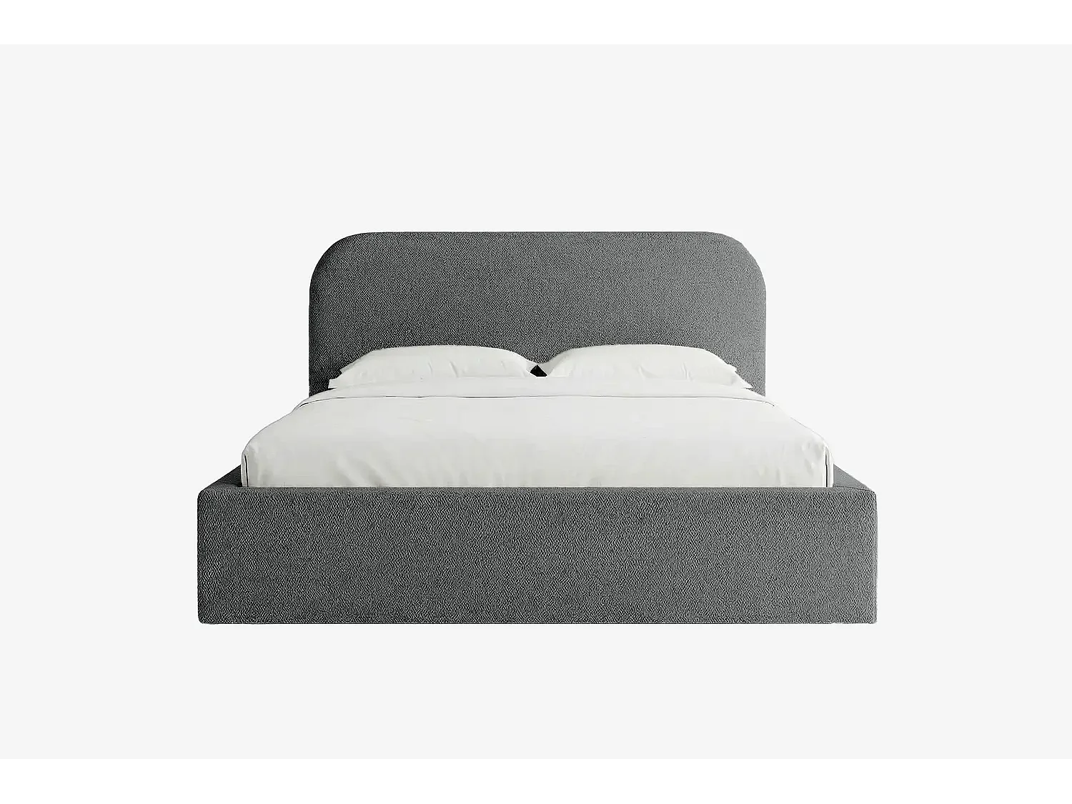 Lit capitonné MNUUO HOREO avec coffre de rangement, gris foncé, 160 x 200 cm, sommier à lattes en bois relevable