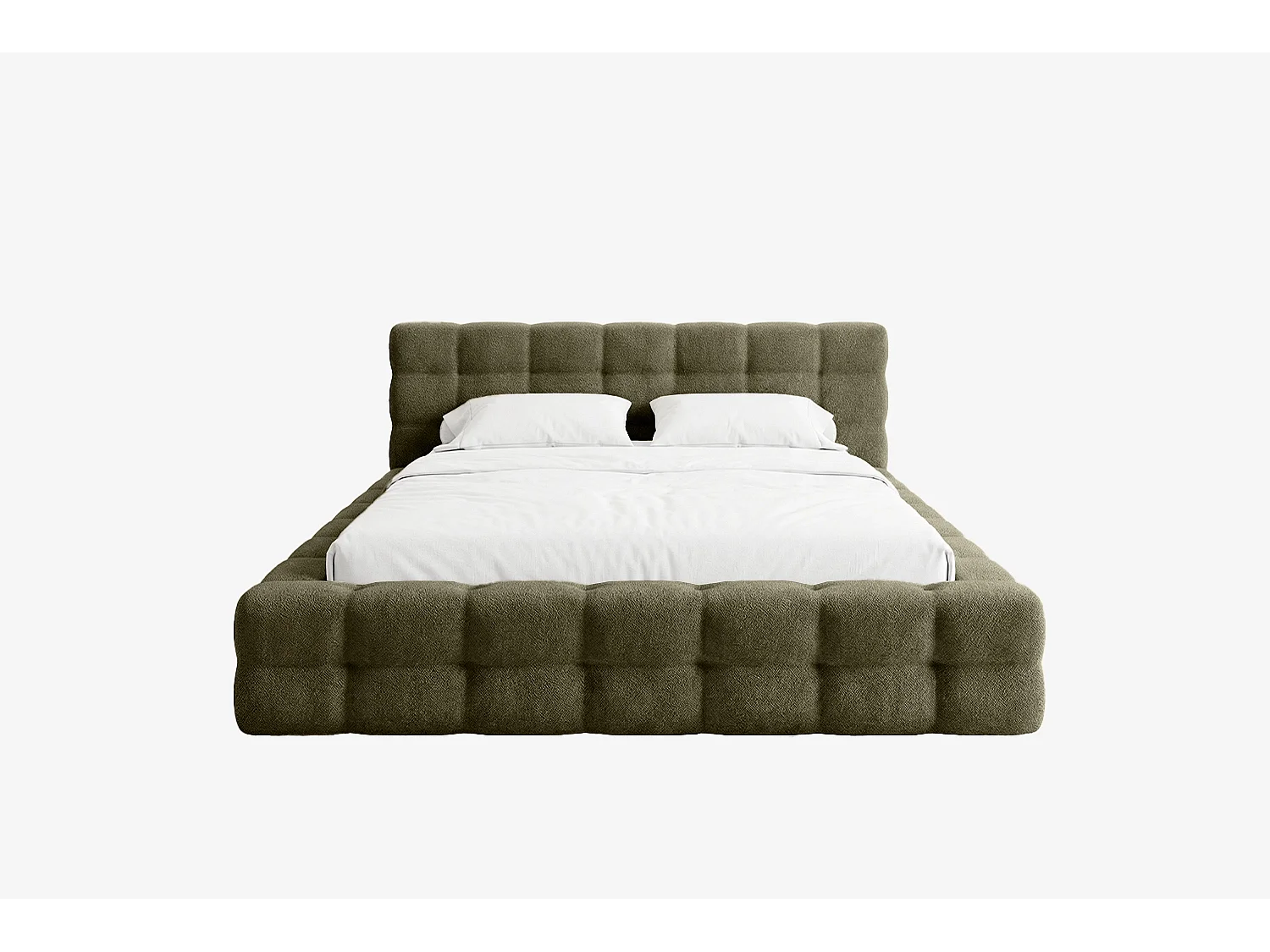 MNUUO Gestoffeerd bed KAIO met opbergbox, groen, 140 x 200 cm, opklapbare lattenbodem