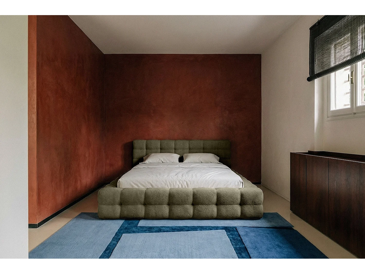 MNUUO Gestoffeerd bed KAIO met opbergbox, groen, 140 x 200 cm, opklapbare lattenbodem