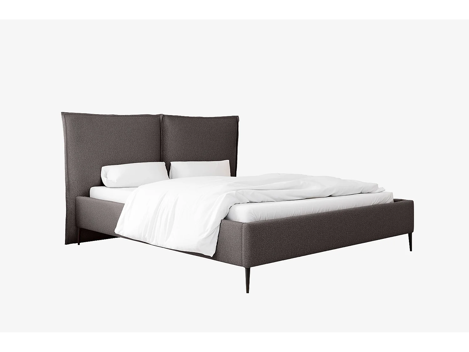 MNUUO gestoffeerd bed MEVOO met opbergbox, donkergrijs, 160 x 200 cm, opklapbare lattenbodem