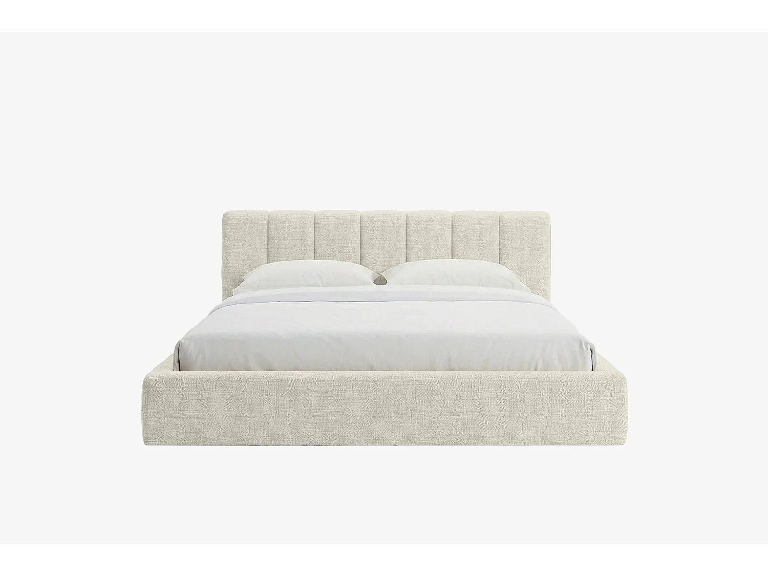 MNUUO gestoffeerd bed RENZY met opbergbox, natuurlijke afwerking, 180 x 200 cm, opklapbare lattenbodem