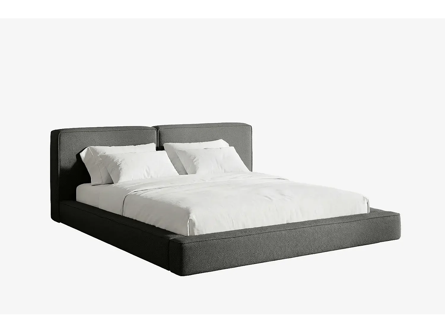 Lit capitonné MNUUO NEENO BASE gris foncé 180 x 200 cm
