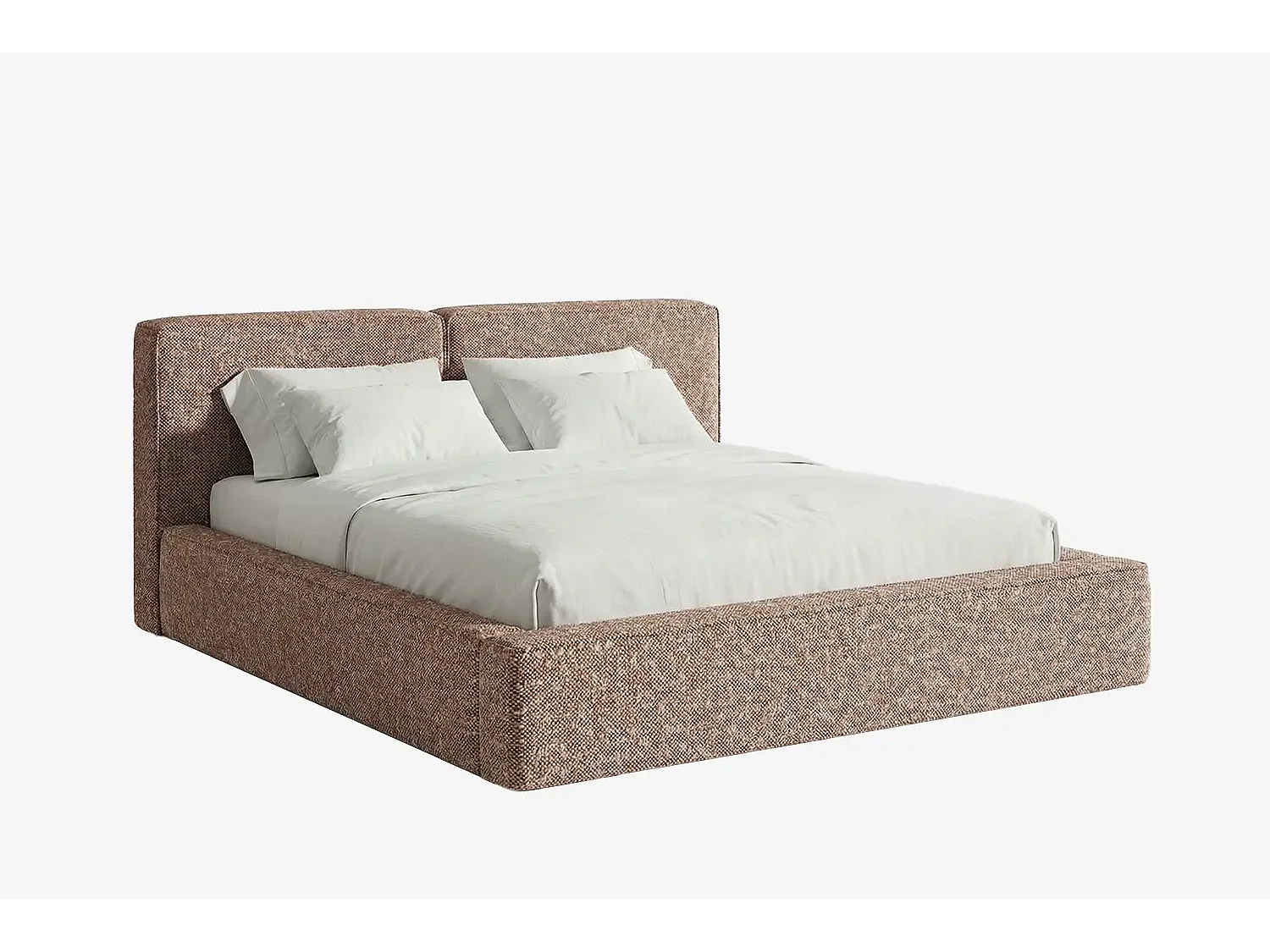 MNUUO NEENO gestoffeerd bed met opbergbox, kastanjebruin, 180 x 200 cm, opklapbare lattenbodem