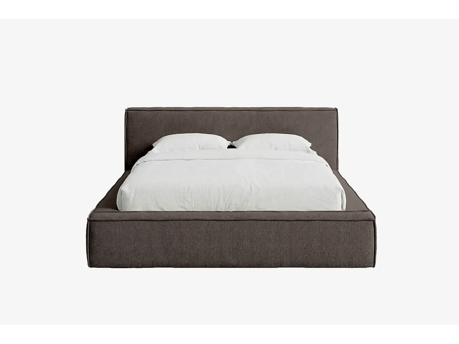 Lit capitonné MNUUO BUUN avec coffre de rangement, marron, 180 x 200 cm, sommier à lattes en bois relevable