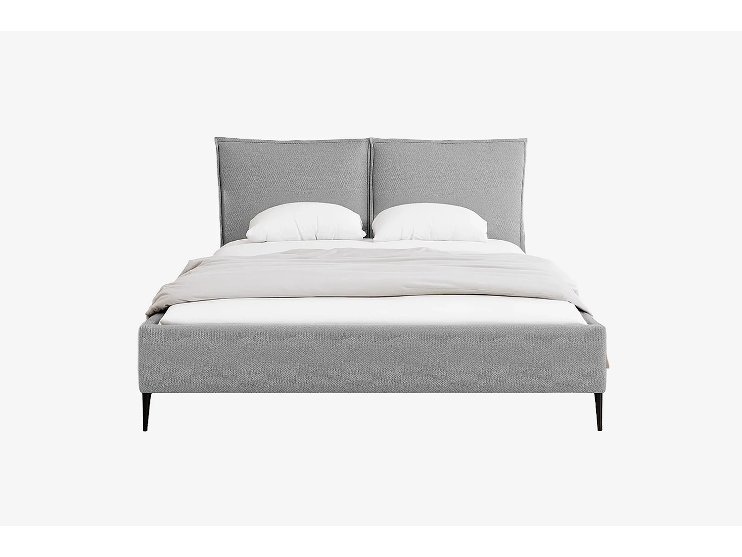 MNUUO gestoffeerd bed MEVOO met opbergbox, lichtgrijs, 160 x 200 cm, opklapbare lattenbodem