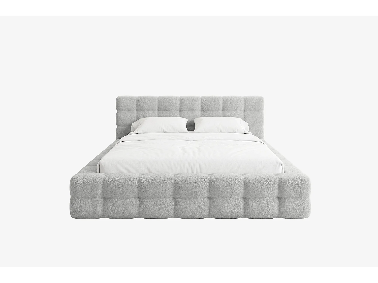 MNUUO gestoffeerd bed KAIO met opbergbox, lichtgrijs, 160 x 200 cm, opklapbare lattenbodem