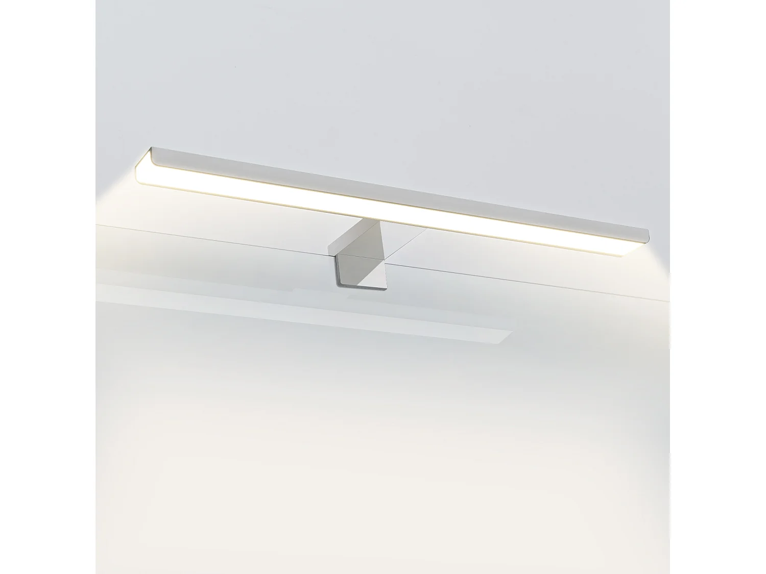 EMKE Lampe murale LED salle de bain blanche, éclairage miroir 40 × 15 cm, lumière froide 6000 K, installation multiple