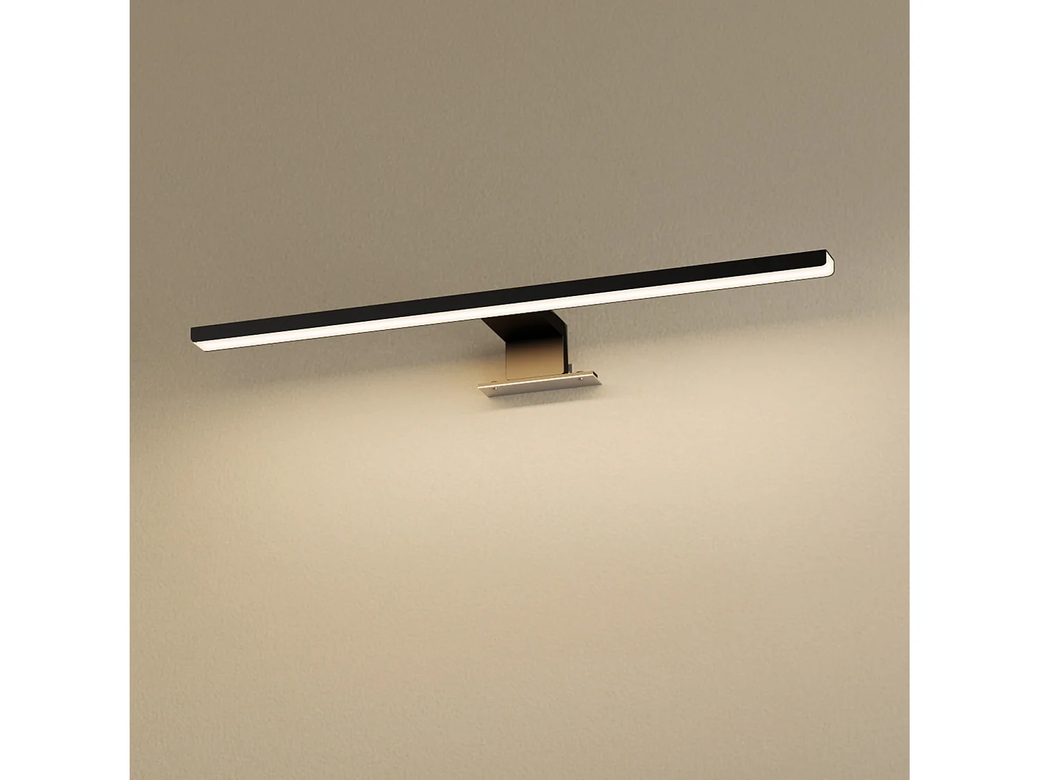 EMKE Éclairage LED mural pour salle de bain noir, lampe miroir 40 × 15 cm, lumière neutre 4200 K, montage polyvalent