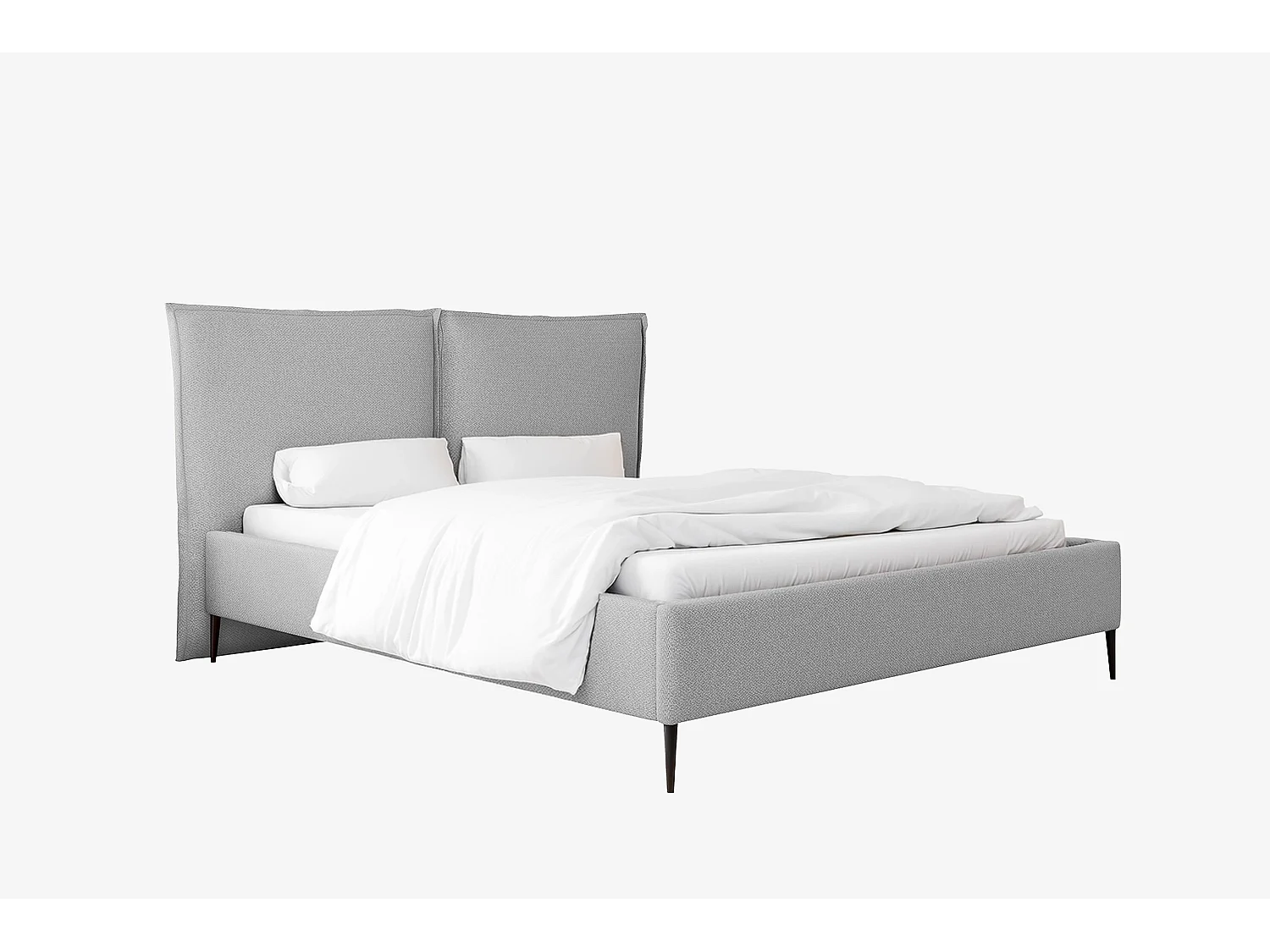 MNUUO gestoffeerd bed MEVOO met opbergbox, lichtgrijs, 120 x 200 cm, opklapbare lattenbodem