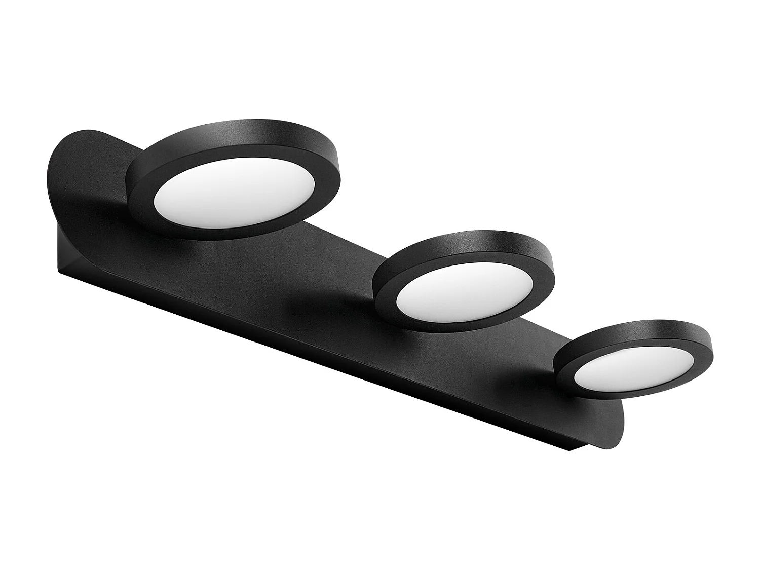 EMKE Applique LED murale noire pour salle de bain, éclairage miroir 50 cm, 15 W, lumière neutre 4000 K