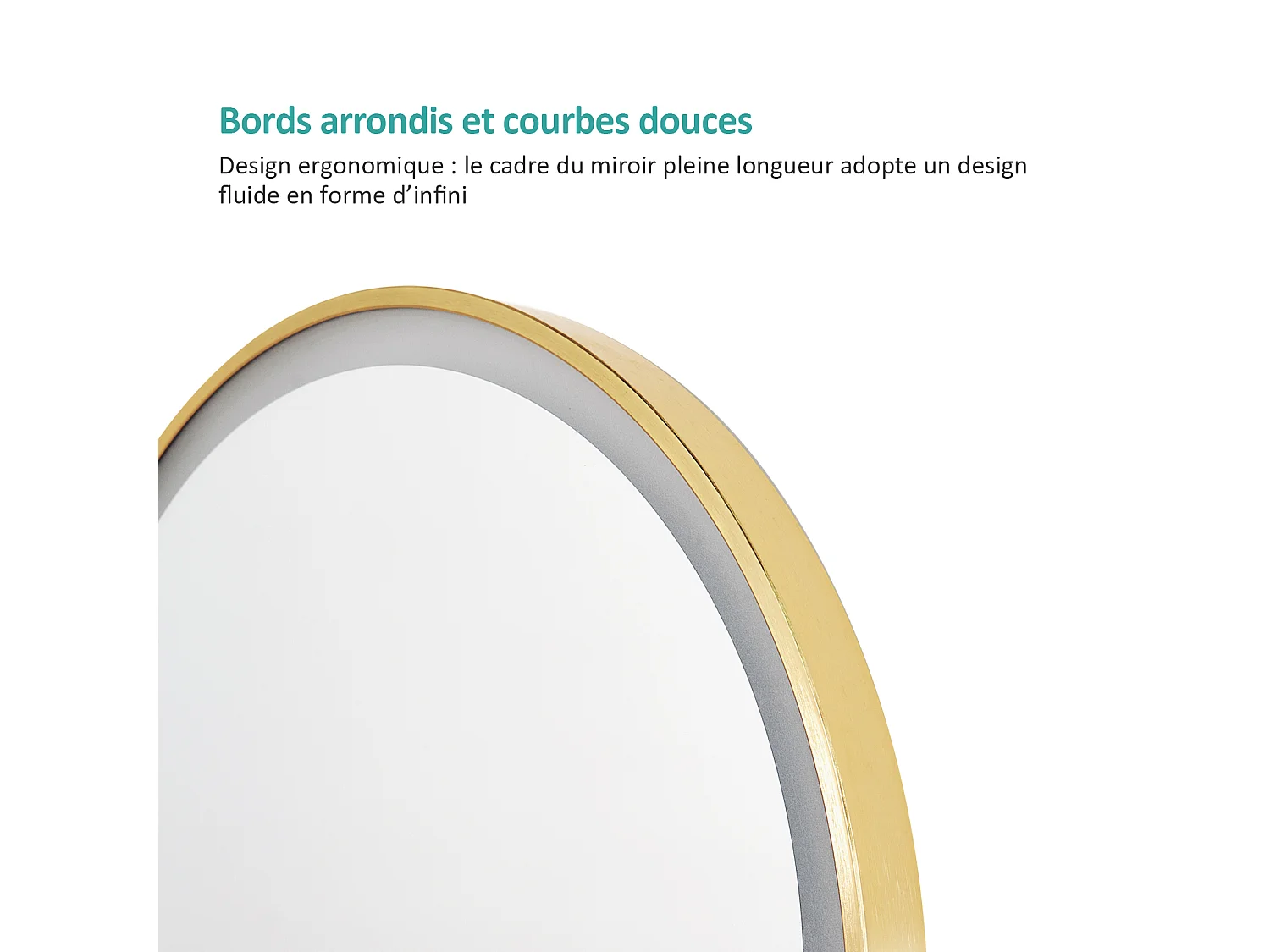 Miroir LED pleine longueur EMKE, 147x45 cm - Éclairage à 3 couleurs réglables, intensité dimmable, interrupteur tactile, doré