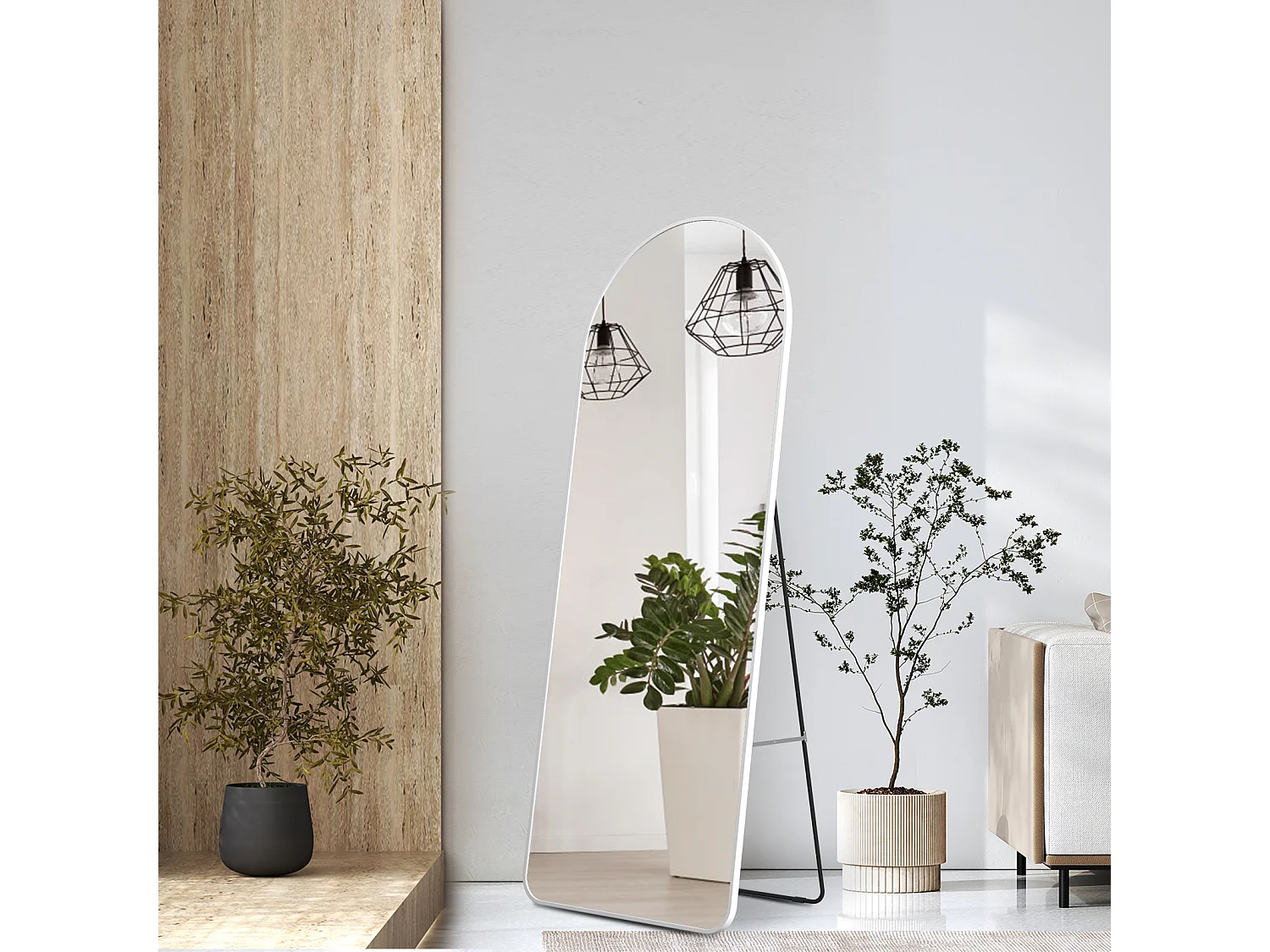 Miroir Pleine Longueur EMKE - Cadre Aluminium Doré, 160 x 60 cm, Mural ou sur Pied