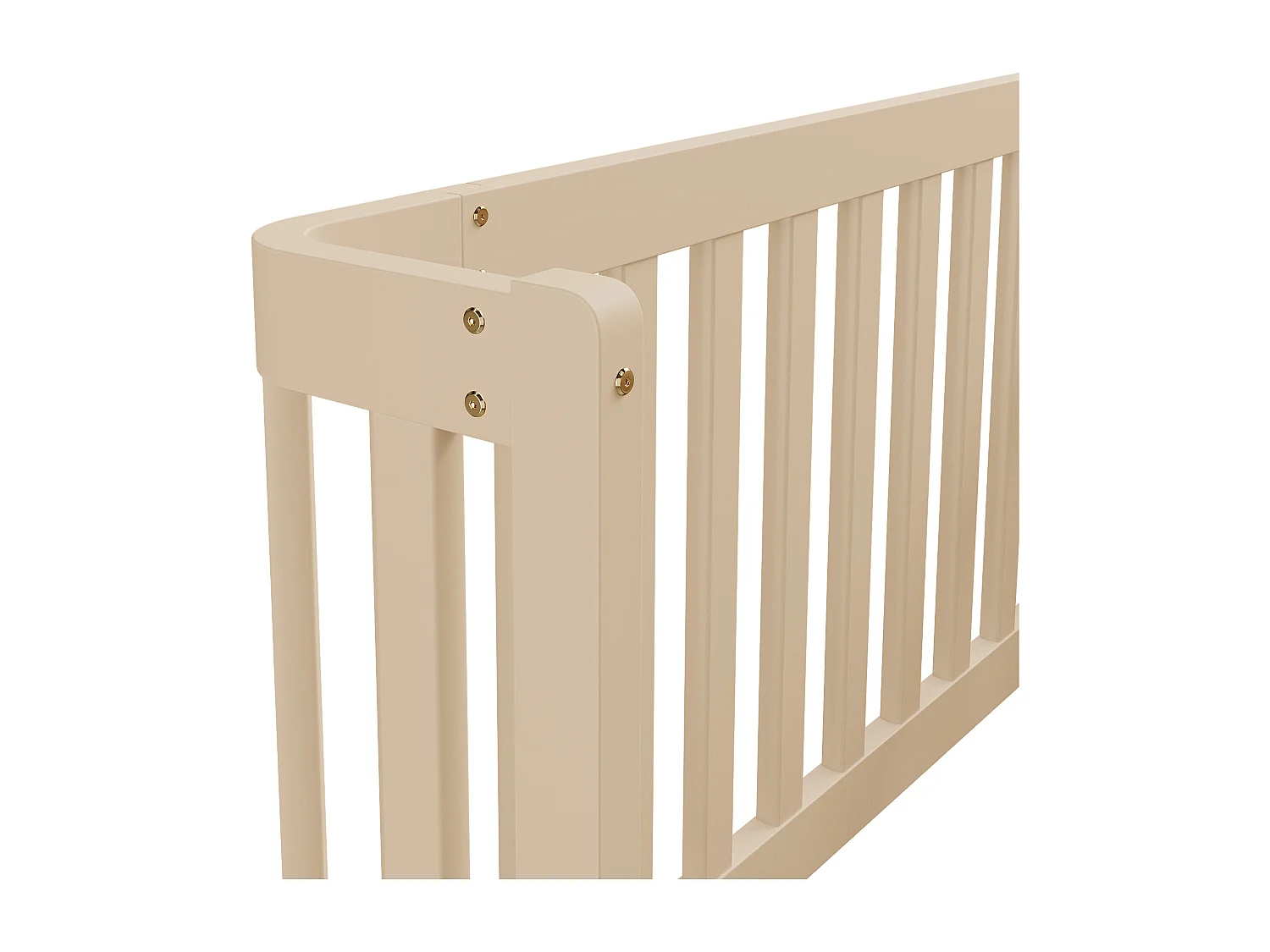 Lit cabane 90x200 cm avec barrières style clôture, design sécurisé pour chambre enfant, structure Crème