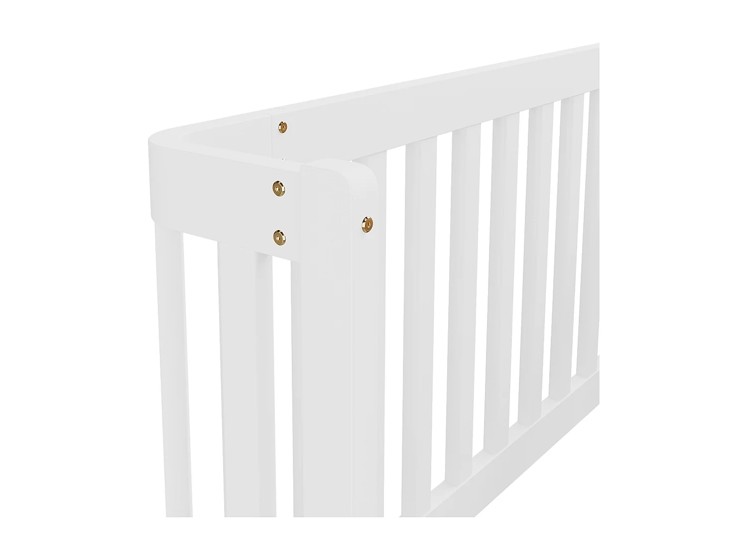 Lit cabane 90x200 cm avec barrières style clôture, design sécurisé pour chambre enfant, structure bois blanc