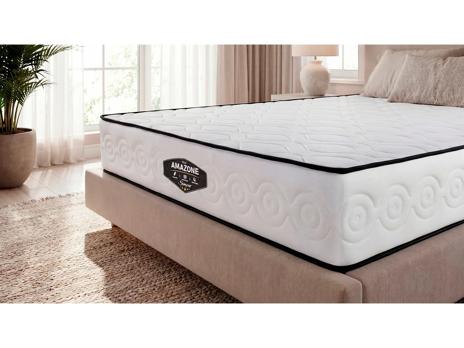 SIMPUR Matelas AMAZONE à ressorts ensachés 90x190 cm, hauteur +/- 30 cm