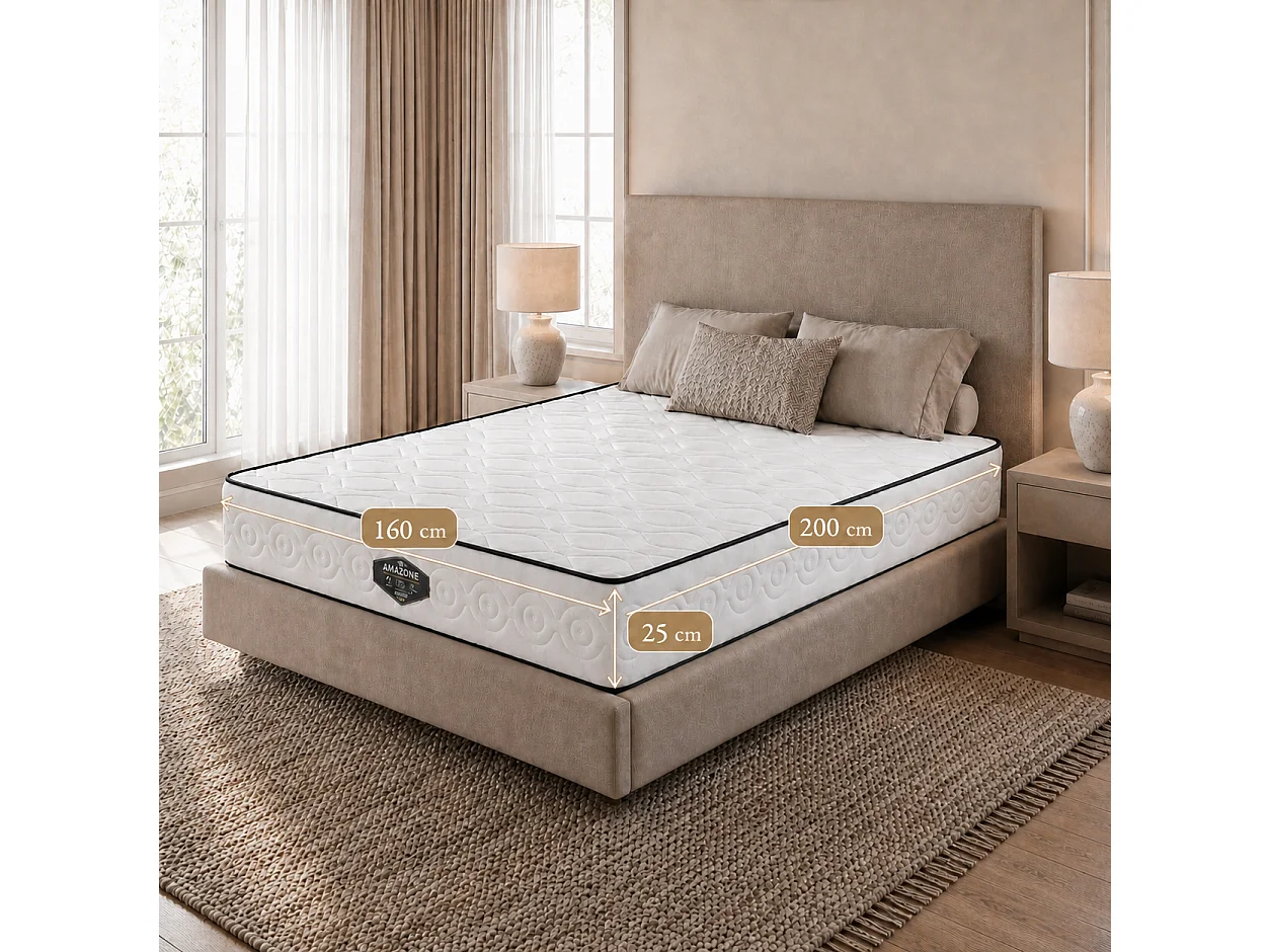 SIMPUR Matelas AMAZONE à ressorts ensachés 160x200 cm, hauteur +/- 25 cm