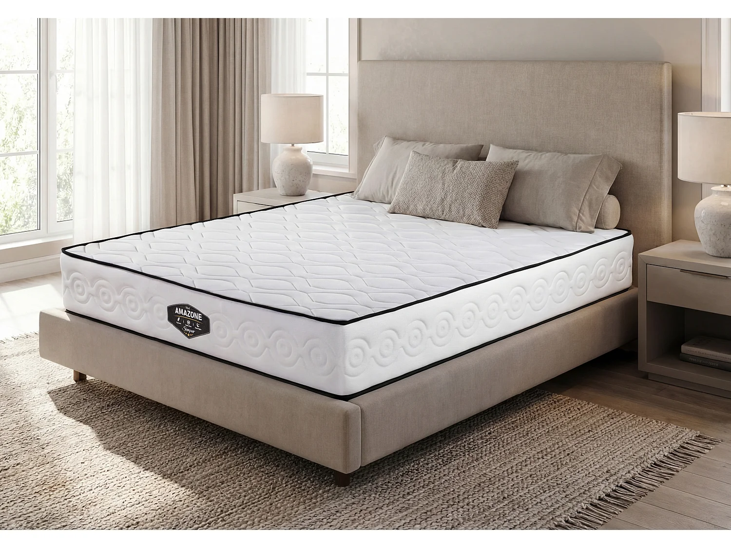 SIMPUR Matelas AMAZONE à ressorts ensachés 150x190 cm, hauteur +/- 30 cm